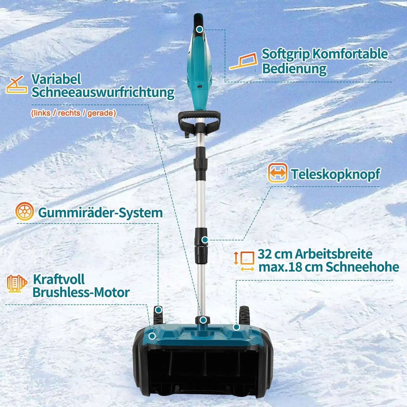 Makita Fraise à neige sans fil 18 V 1000 W 32 cm