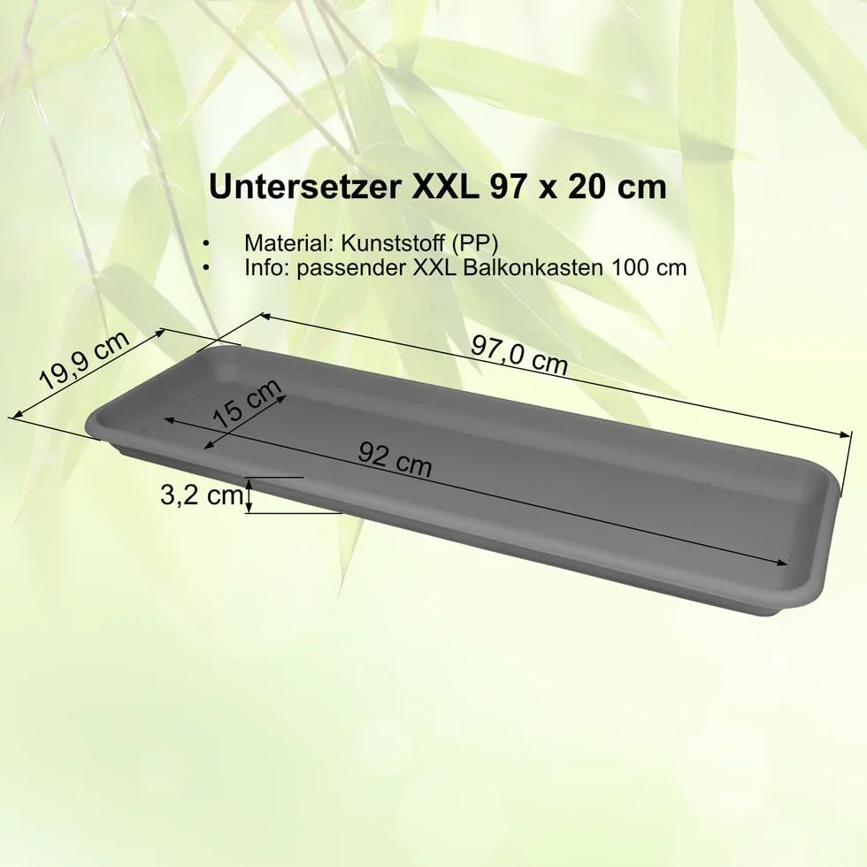MePla XXL Balcon avec Irrigation Sous-Verres Assortis Anthracite 98 cm