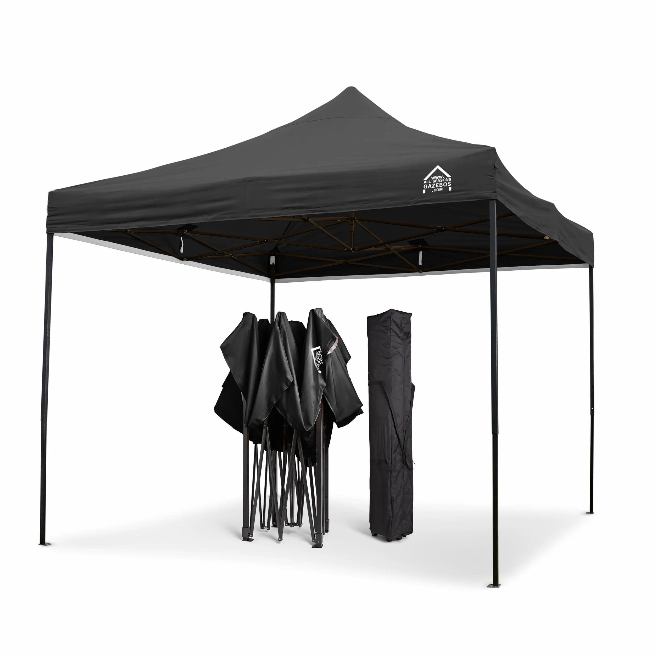 Tonnelle Pop-up 3x3m Imperméable 4 Parois Latérales Noir