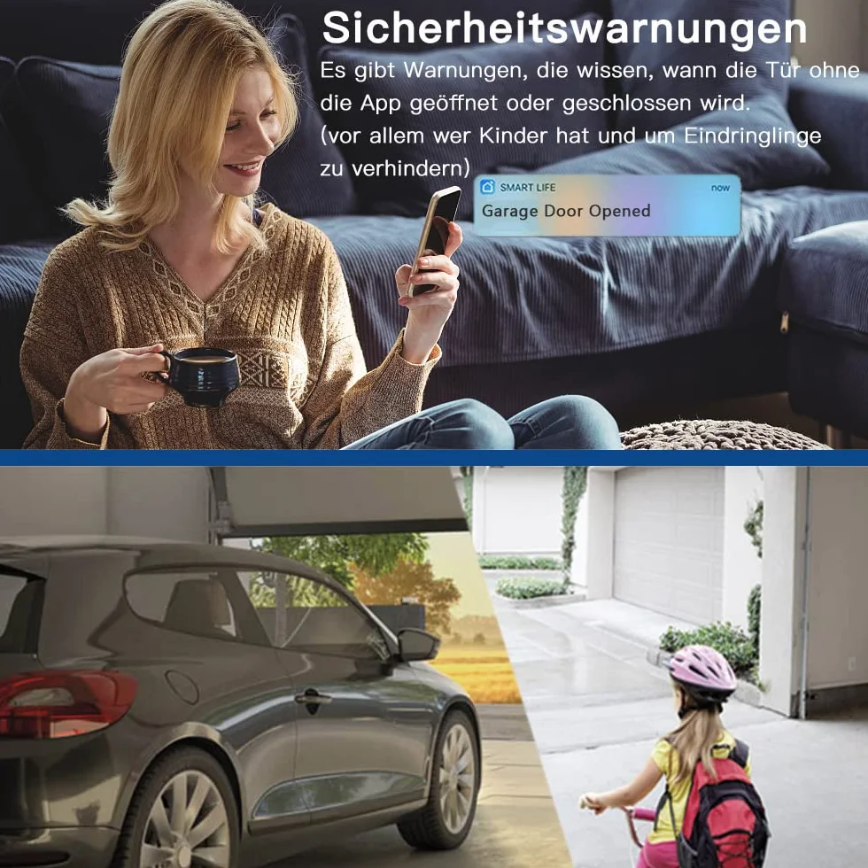 LoraTap Smart Wi-Fi Ouvre-porte de garage et contrôleur - Module relais avec capteur Reed pour le contrôle de l'application (Smart Life/Tuya), commande vocale avec Alexa et montage facile en 15