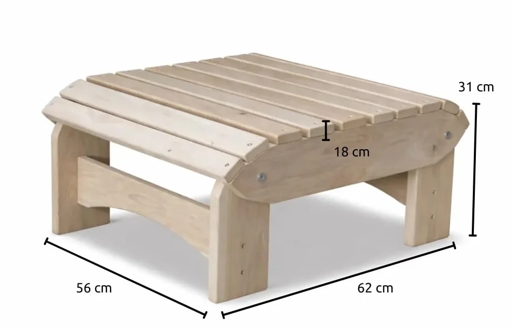 Repose-pieds Adirondack Comfort en bois de chêne massif kit tabouret de jardin table d'appoint