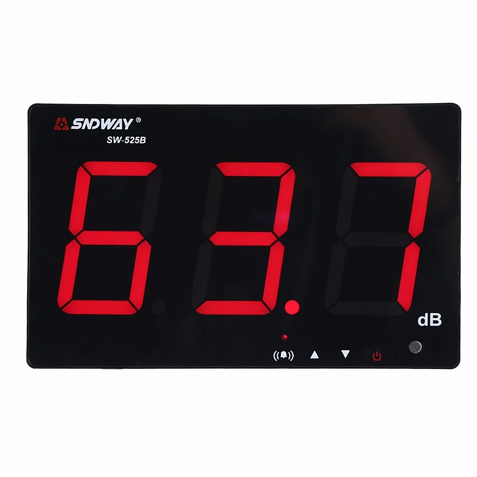 30~130 dB Sonomètre de Numérique Monté au Mur Sonomètre Enregistreur avec 9.6" Affichage LCD USB Testeur de Mesure de Bruit avec Enregistreur de Données et Alarme(SW-525B)