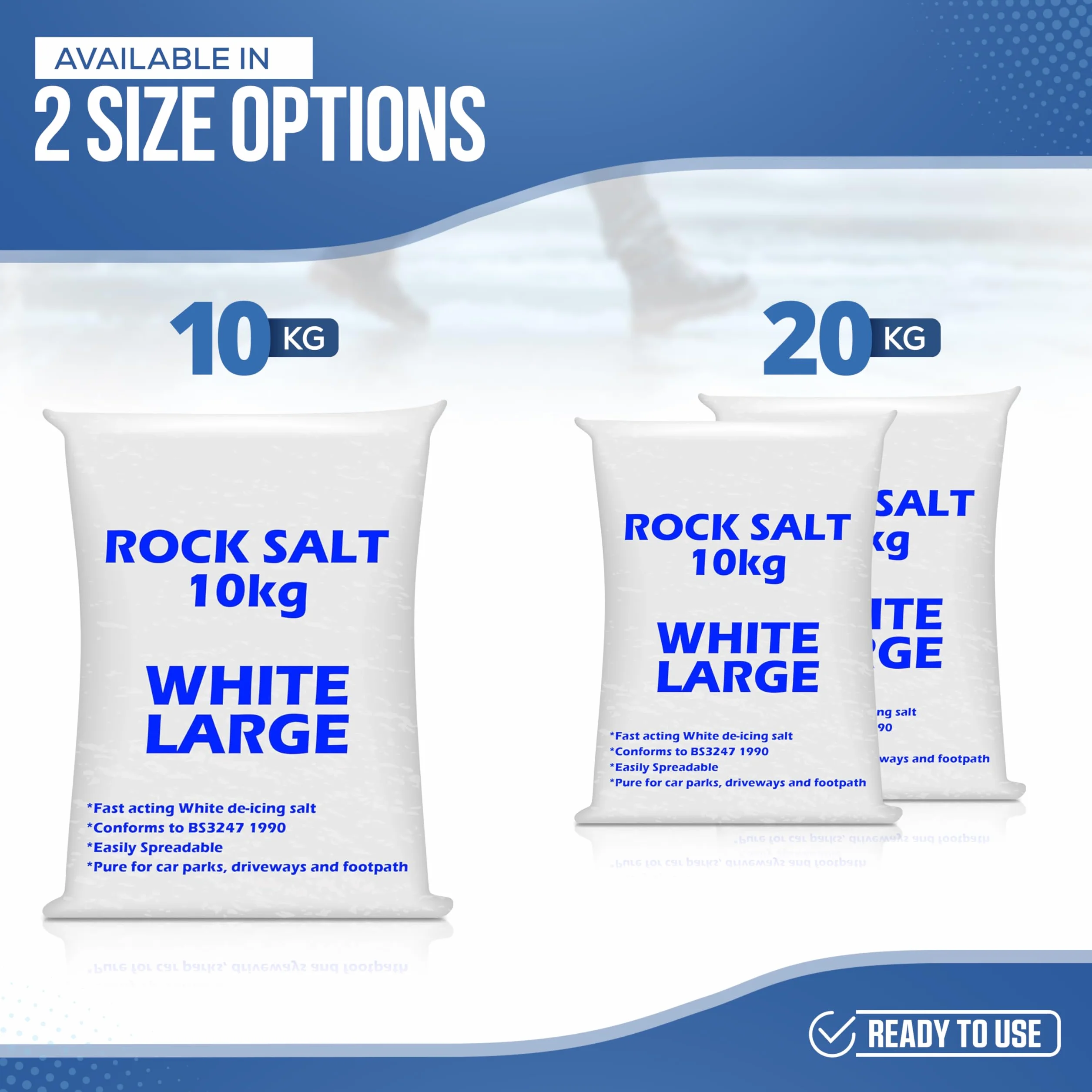 Sac de 10 kg de sel gemme dégivrage sel blanc pour neige et glace