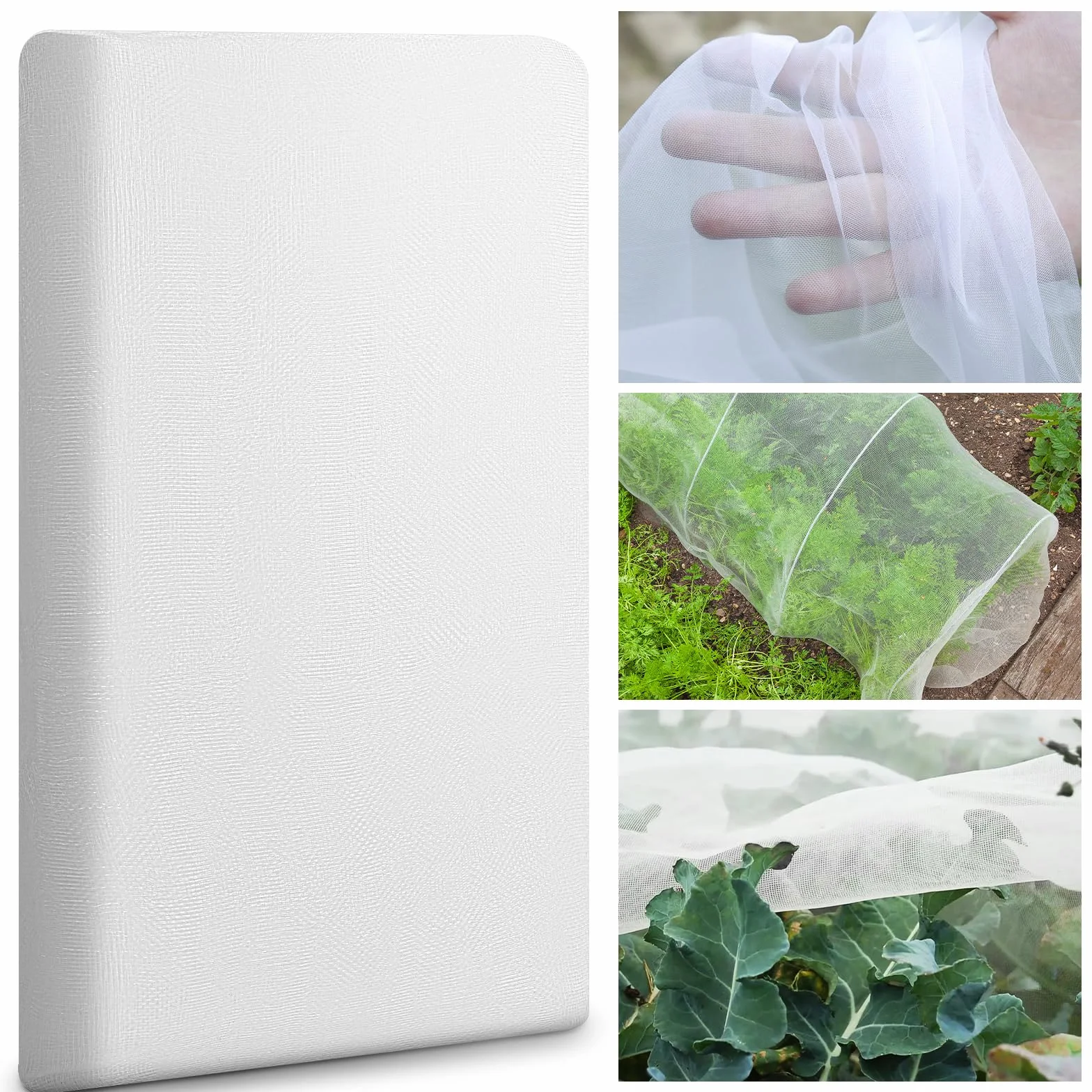 AOOWU Filet de protection pour légumes 2 x 5 m, à mailles fines, contre les oiseaux, blanc