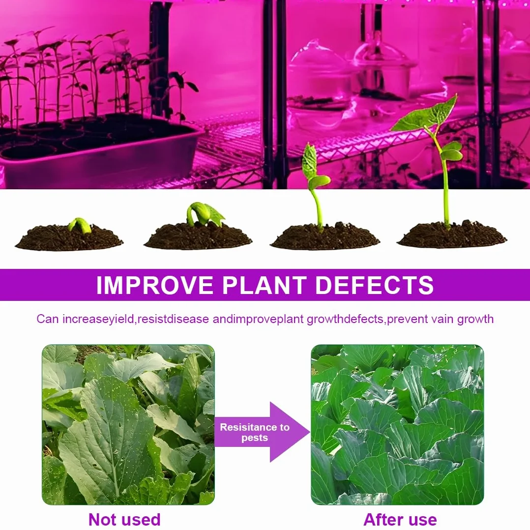 Lampe Plante Interieur LED Grow Light Horticole Hydroponie Serre Culture