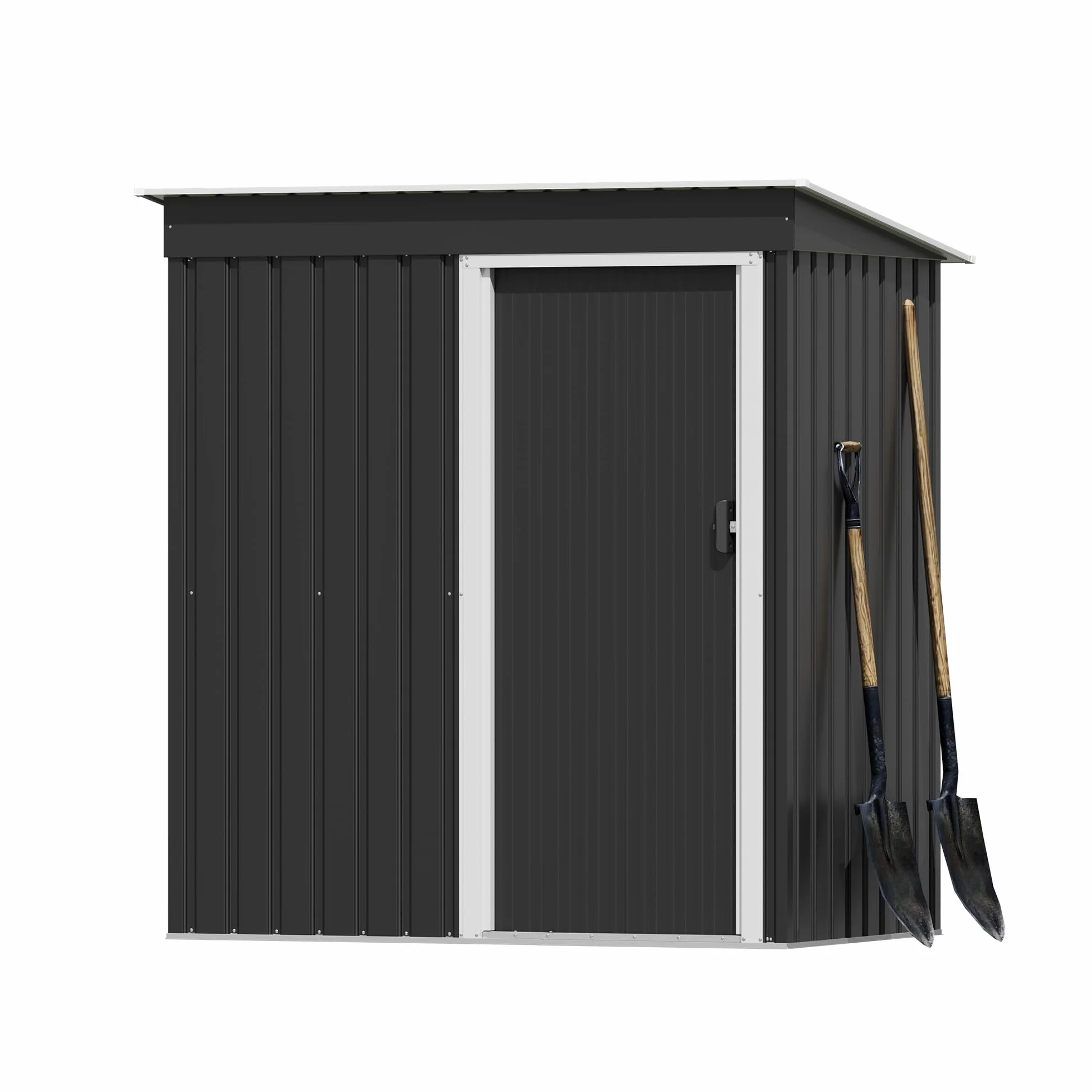 Devoko Abri de Jardin métallique 5x3 ft, Rangement extérieur ventilé résistant intempéries Noir
