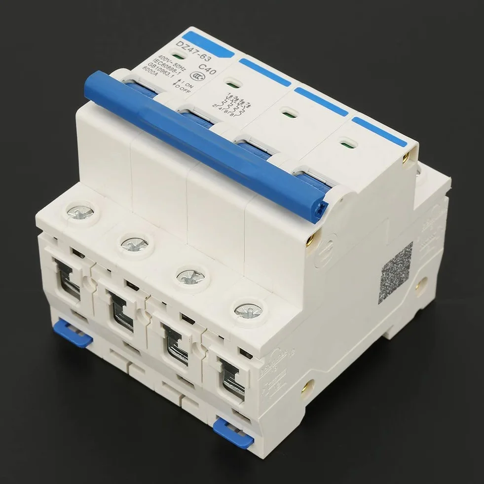 DZ47-63 Disjoncteur Miniature 4P 6KA 50Hz 40A 400V Courant Surcharge Court-Circuit Protection pour Lignes de Distribution d'Éclairage Résidentiel Système