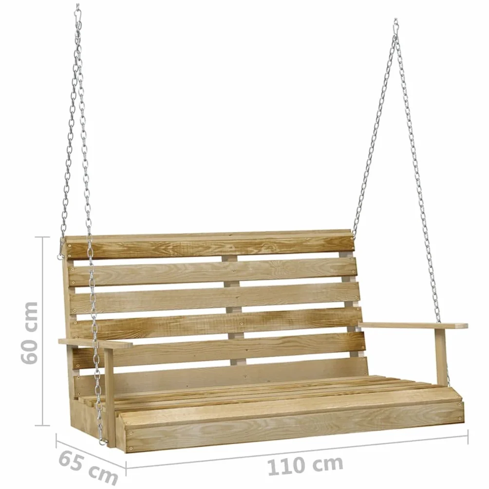 Balancelle 110 cm Bois de pin imprégné Brun 25KG