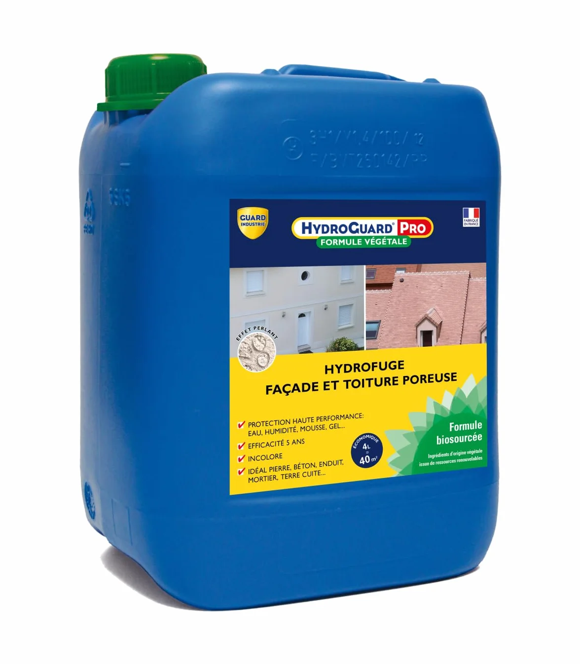 GUARD INDUSTRIE - HydroGuard Pro Formule Végétale - Hydrofuge et imperméabilisant - Conditionnement 4L