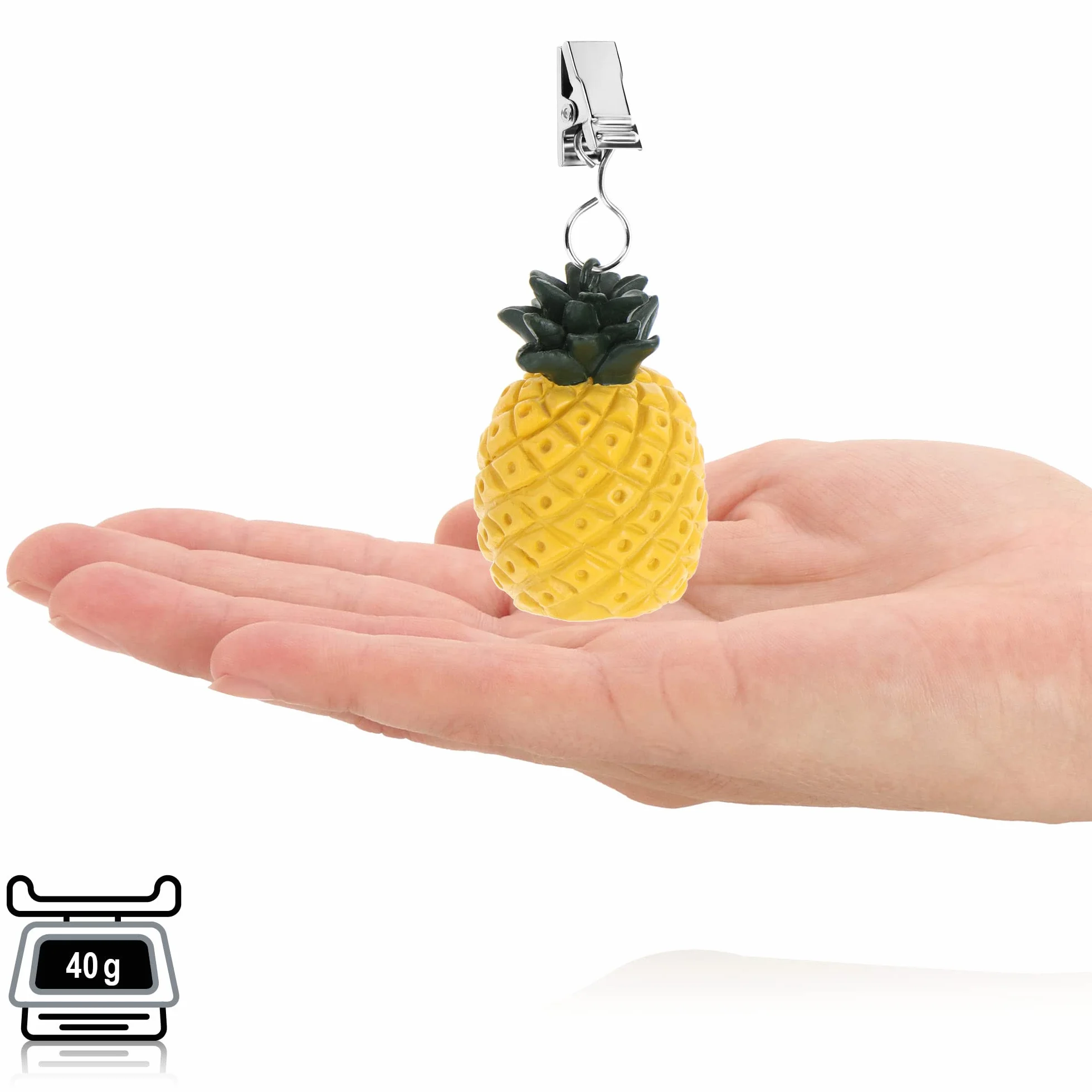 Poids de Nappe résistants aux intempéries avec Clip - Design Ananas 8 pcs Jaune