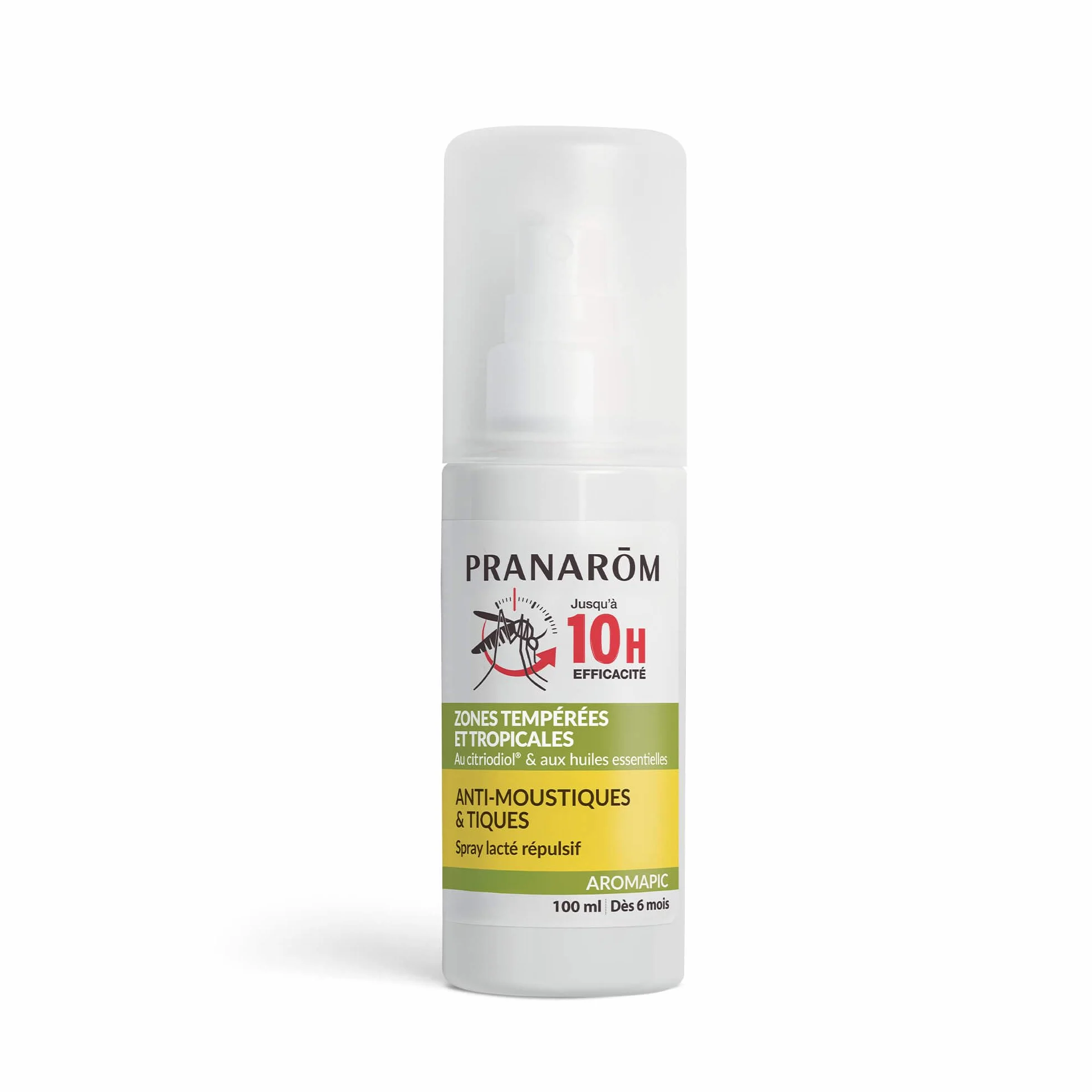 Pranarôm Aromapic Spray Lacté Répulsif Anti-moustiques Tiques Huiles Essentielles 100% BIO 100 ml