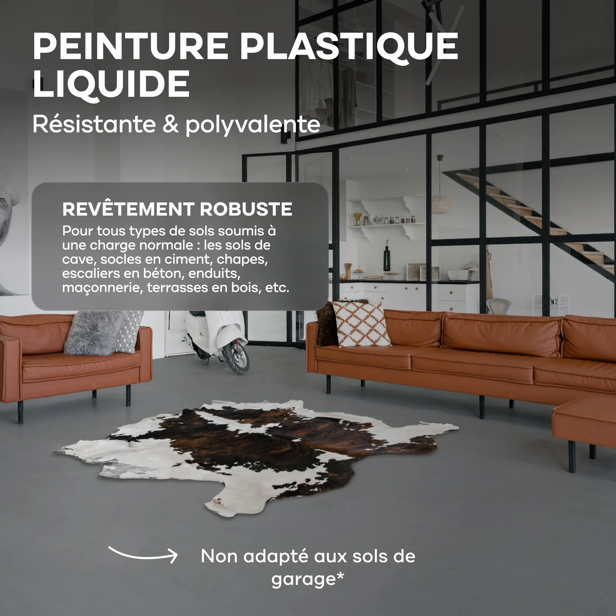 Plid® Plastique liquide intérieur extérieur gris argenté 5 L – Peinture béton imperméable protection sols et murs