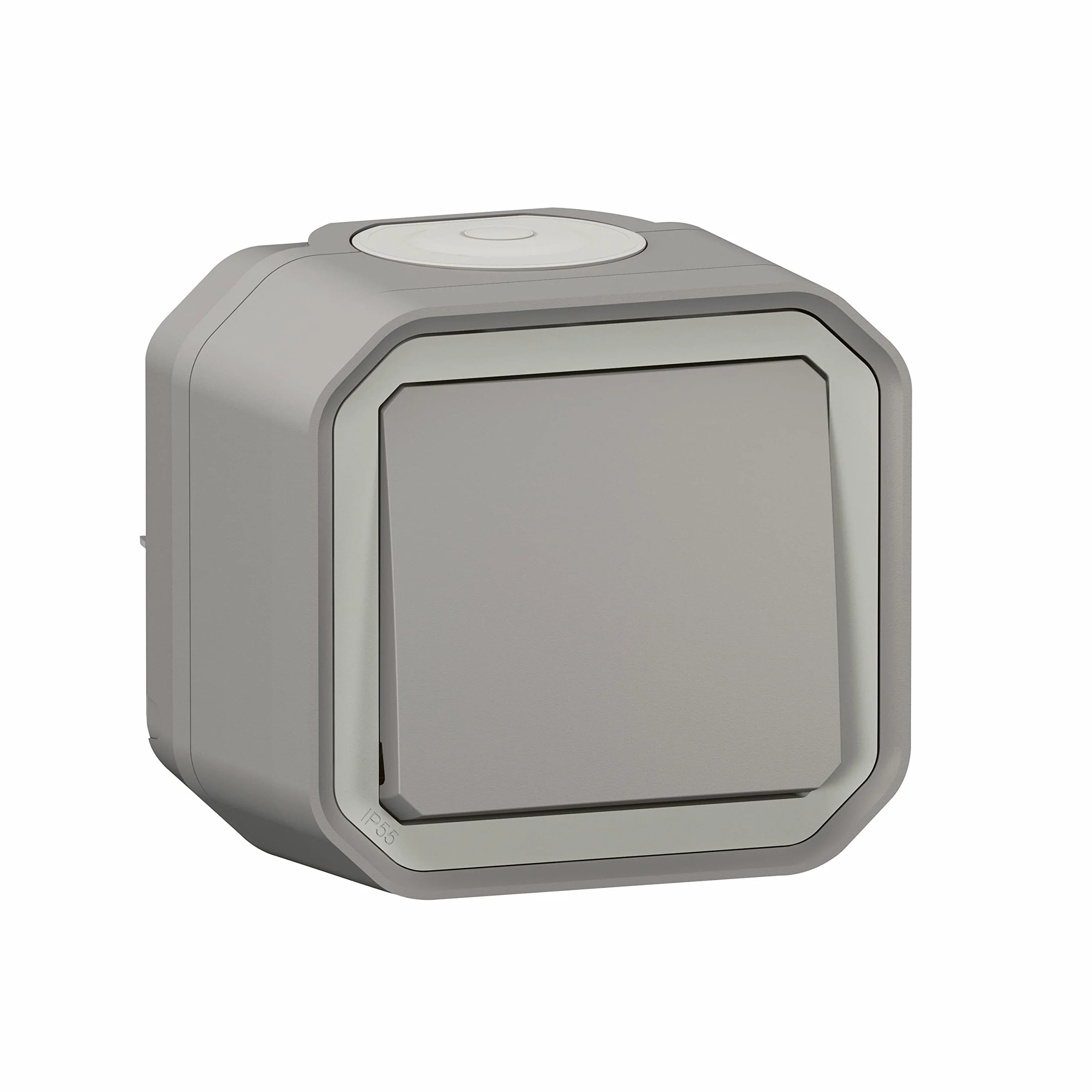 LEGRAND - Interrupteur Mural Etanche Simple ou Va-et-vient 10A Plexo - Commande d'Éclairage Complète Prête à Installer - Pose en Apparent - Fabriqué En France - Gris