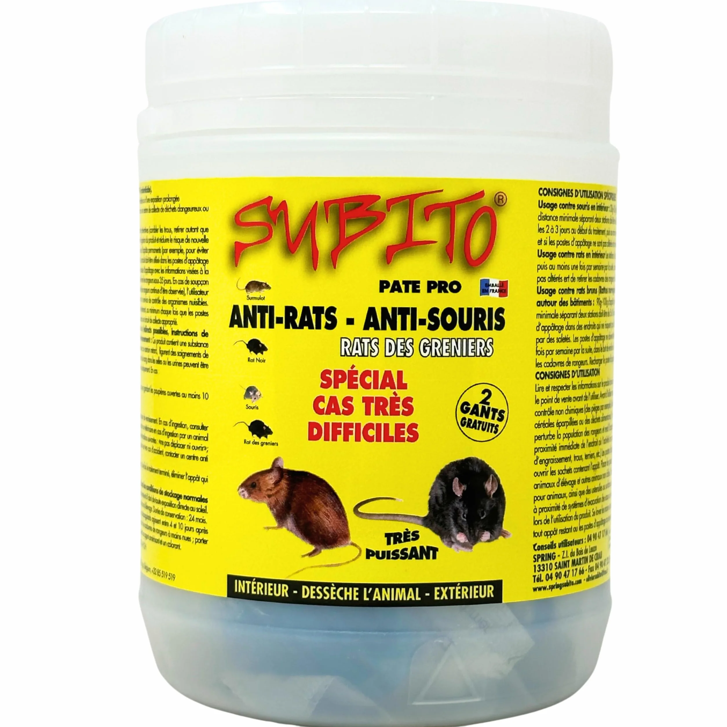 Raticide Professionnel Puissant 150g - Élimination Rapide Rats et Souris - Appât Poison Haute Appétence