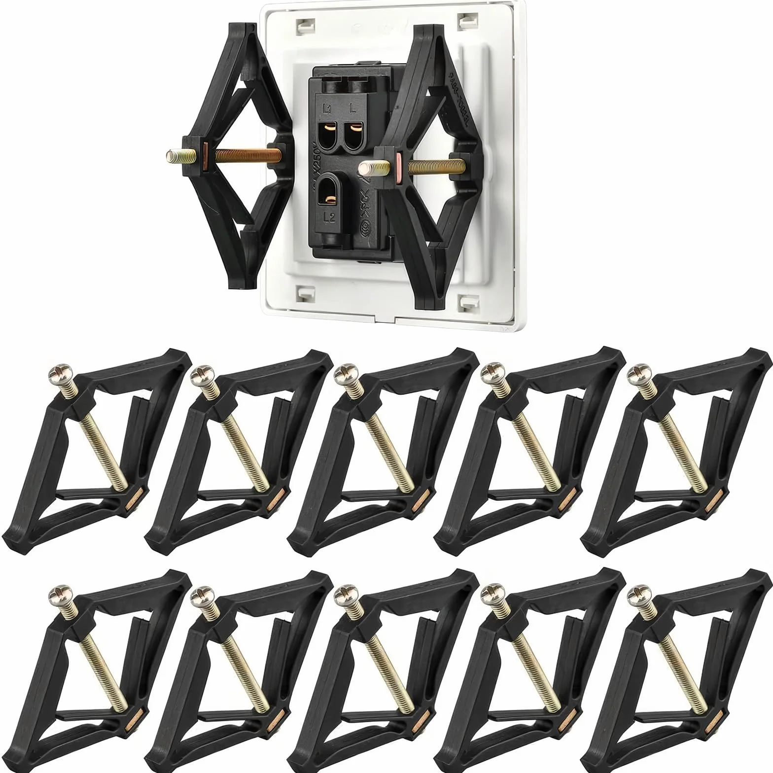 Lot de 10 tiges de Support de Cassette de Type 86 Accessoires d'électricien Support de boîte de Prise Murale Outil de réparation
