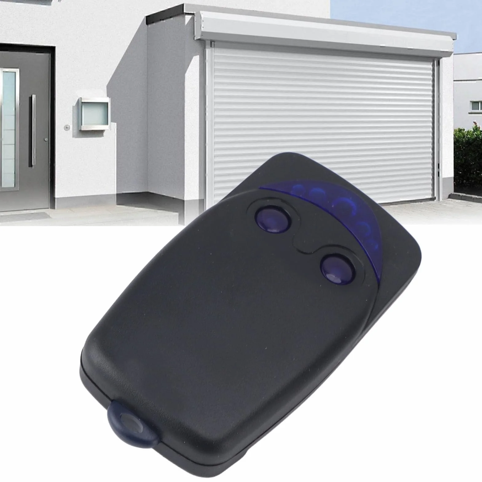 Télécommande de Porte de Garage Portable sans Fil 433,92 MHz 50-150 M, Matériau Durable, Portable et Pratique avec Batterie Sèche pour Portes à Volets Roulants (FLO2-RS)