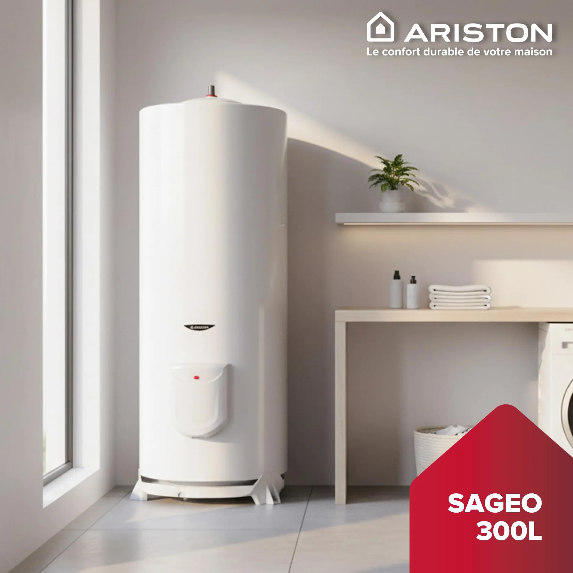 Ariston SAGEO 300 L Chauffe-eau Électrique au Sol 300L Résistance Steatite NF Performance 2