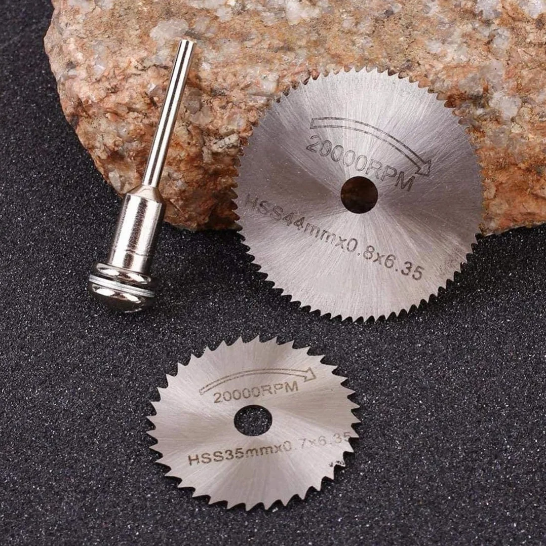 8 Pièces Disques de Coupe pour Dremel, HSS lames de scie outil rotatif, (Acier de nitruration) circulaire Disques de lame de scie, Lame Mini Scie Circulaire pour Couper Bois, Plastique et Métal