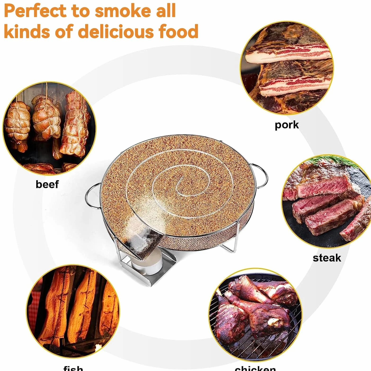 Générateur de fumée froide en acier inoxydable pour fumoir viande et poissons, serpentin fumoir à froid pour barbecue