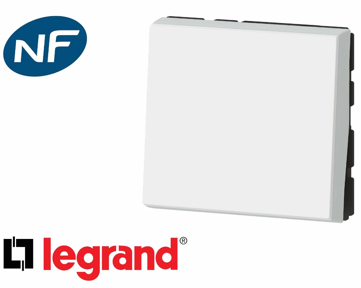 Legrand 077040L Poussoir ou Poussoir Inverseur Mosaic Easy-Led, 2 Modules, 6A, 250V, Blanc