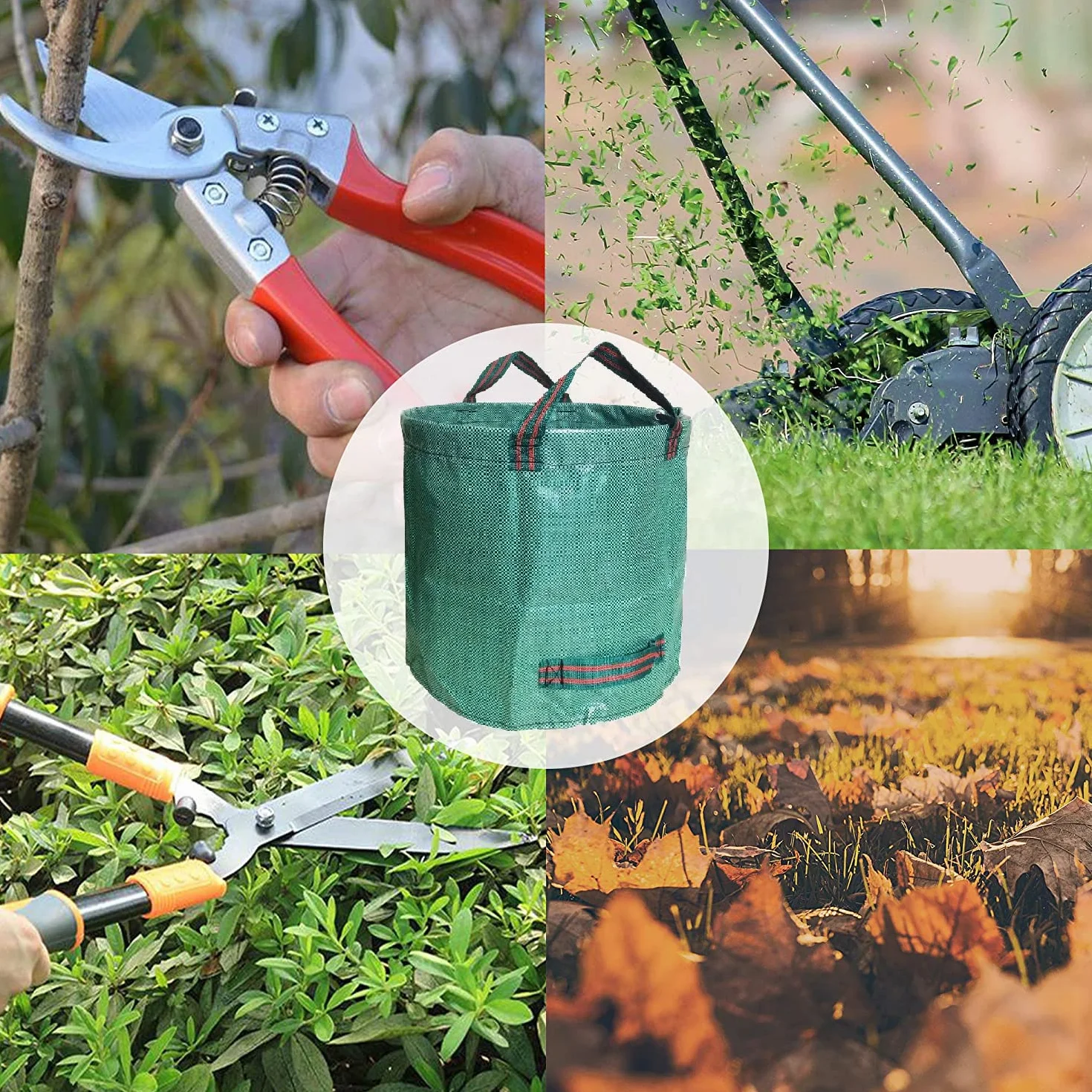 Sacs de Déchets Jardin Résistants PP 500L Lot de 3 Vert