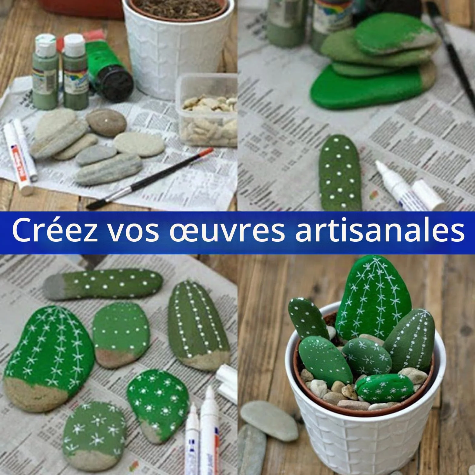 NEUSID 14 Pièces Galets à Peindre 5-7 cm Pierres Naturelles Lisses pour Décoration Jardin Aquarium