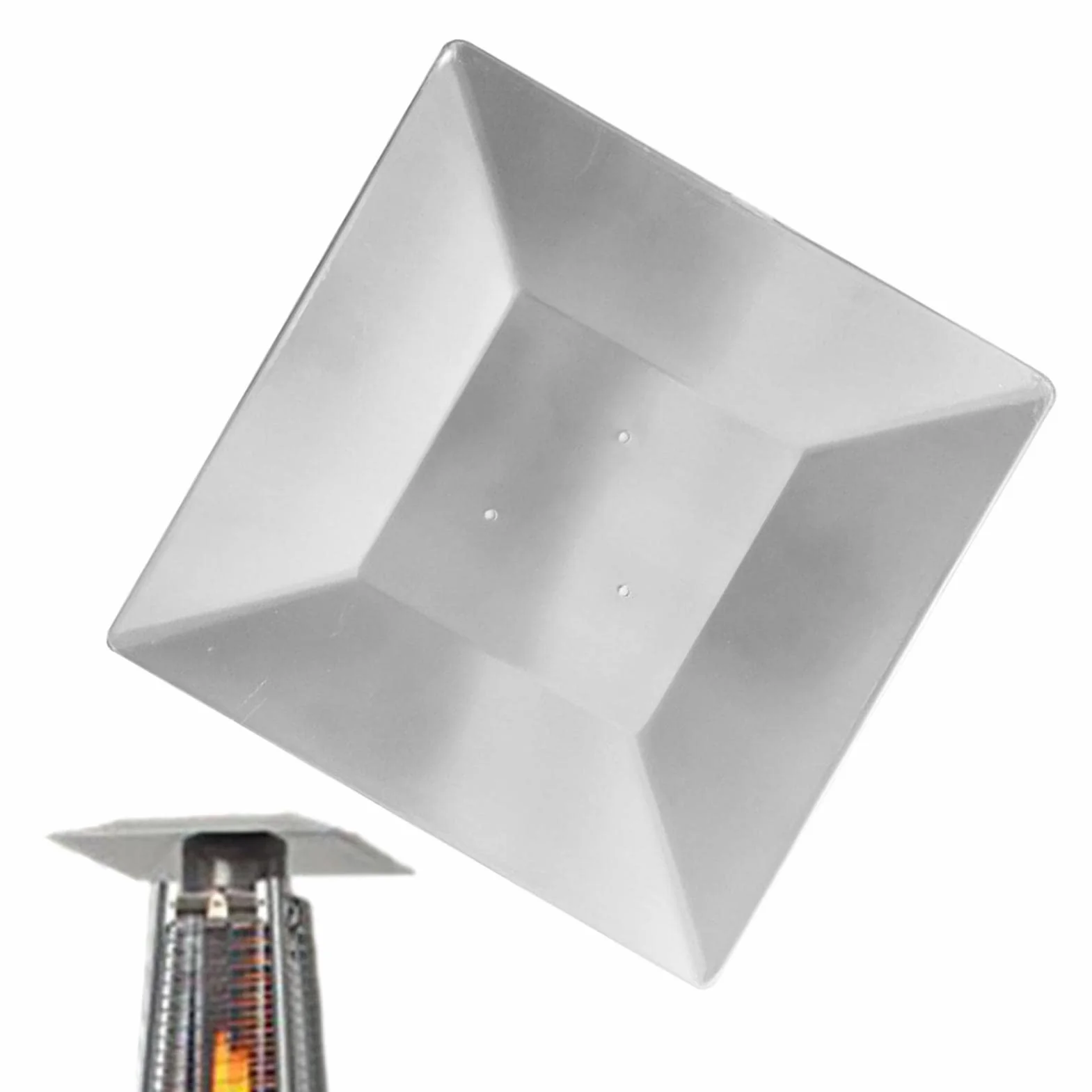 Bouclier réflecteur universel pour chauffage terrasse pyramidal, remplacement radiateur extérieur carré verre tube