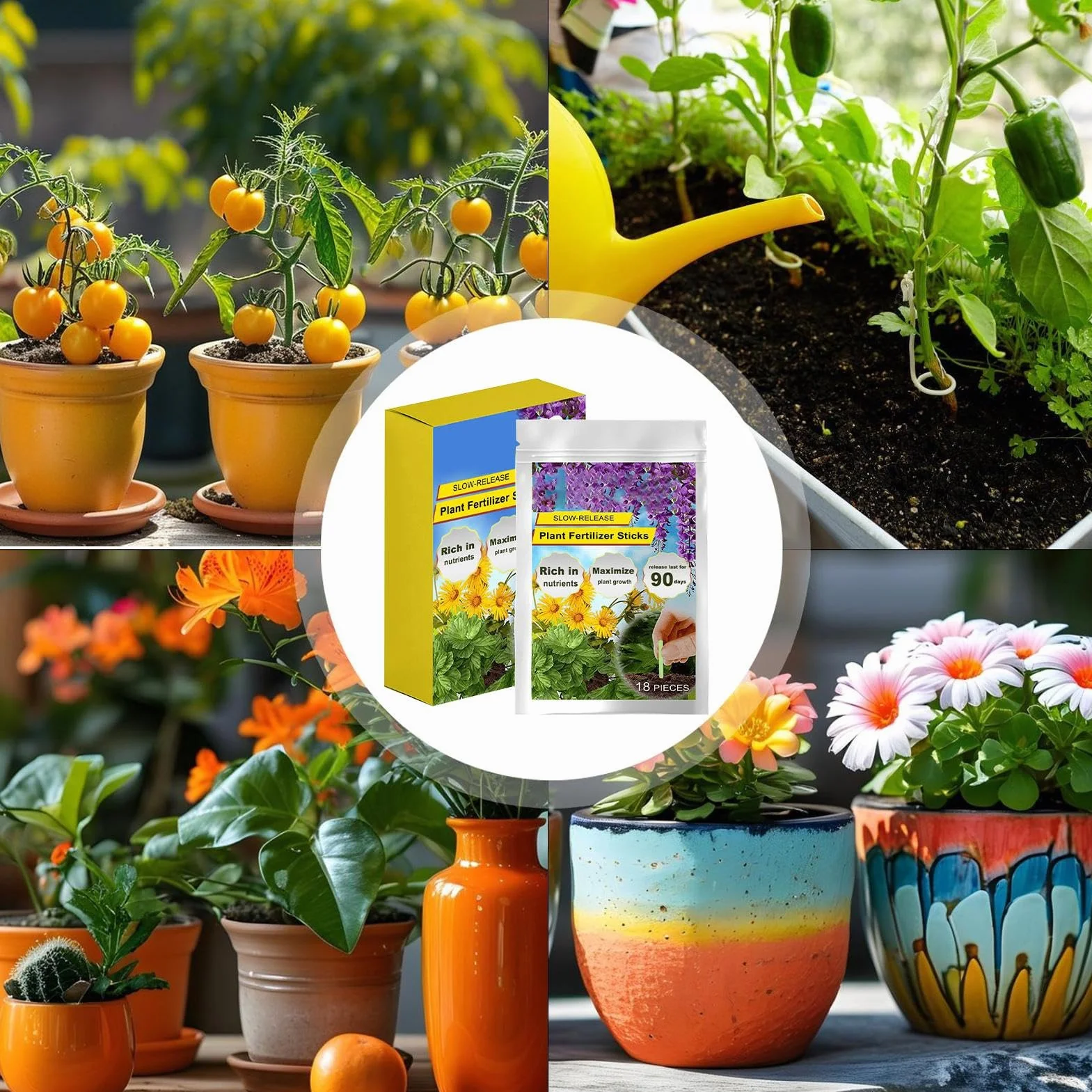 Pastilles nutritives pour plantes 18 unités nutriments naturels libération lente fleurs arbres vivaces légumes jardin