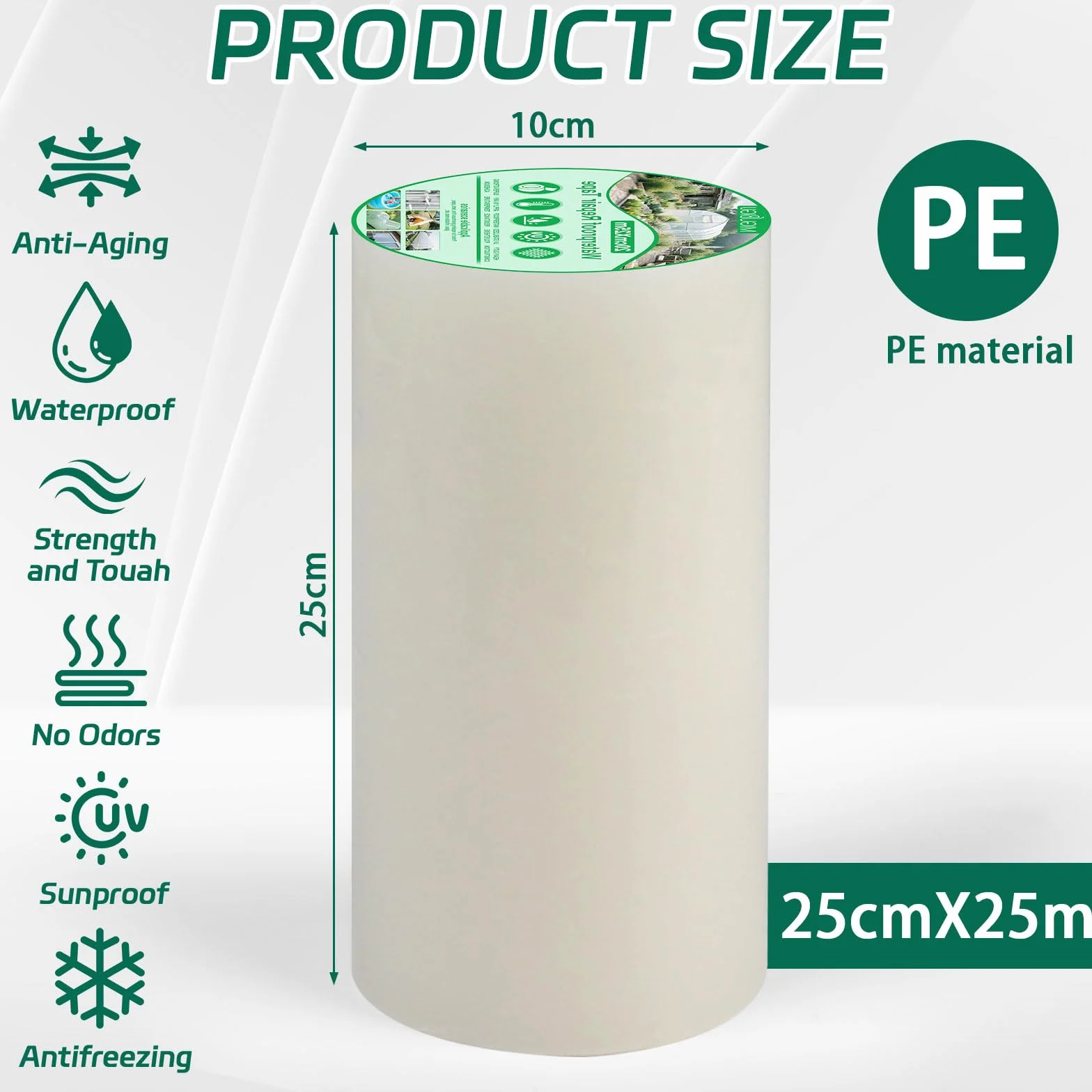 Ruban de Réparation pour Serre 25 m x 20 cm 0,15 mm Adhésif Transparent Etanche