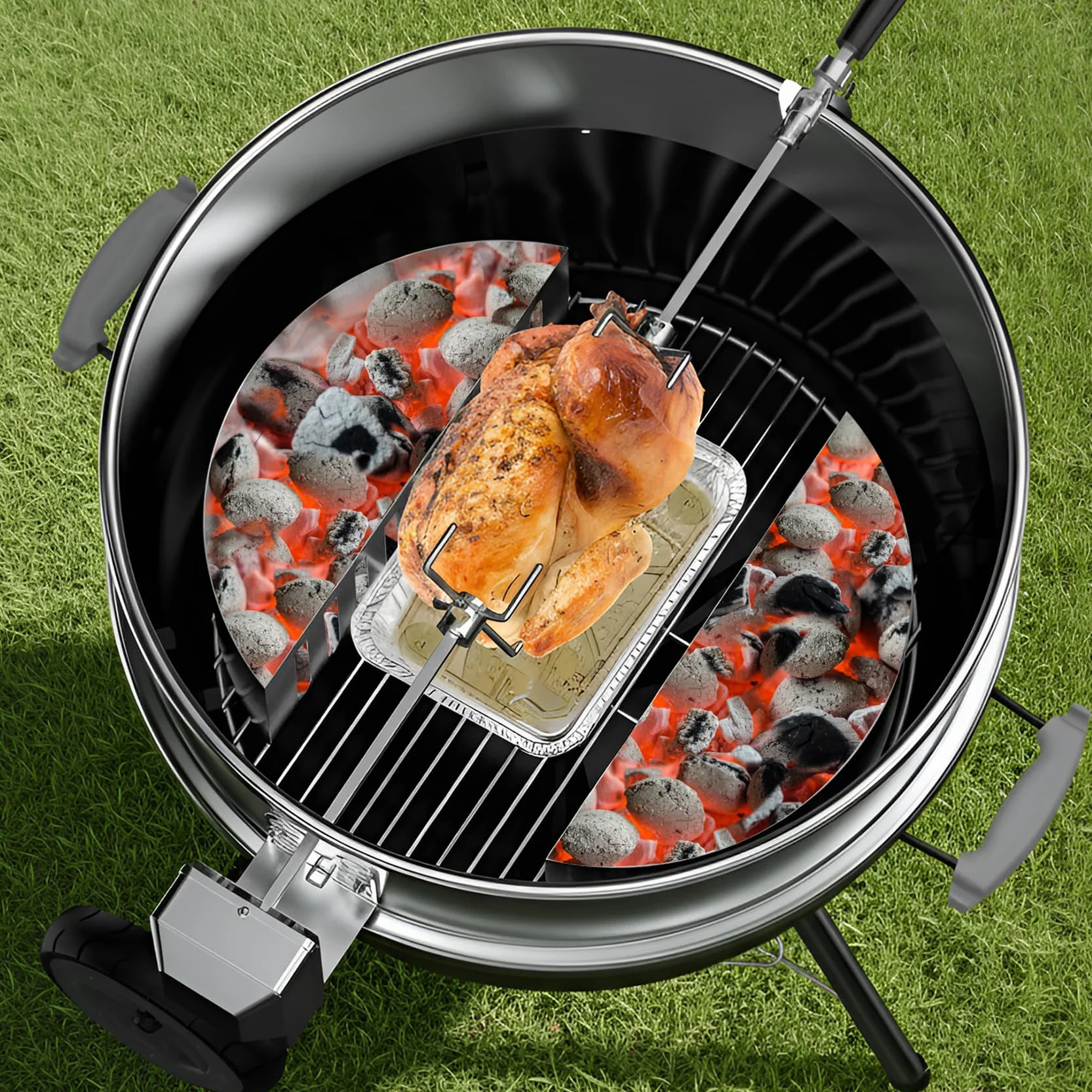 onlyfire Paniers à Charbon de Bois en INOX pour Kettle 57 et 67 cm, Char-Basket pour Barbecue Weber Napoleon