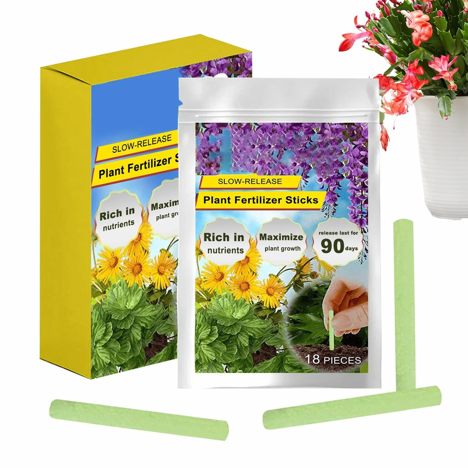 Pastilles nutritives pour plantes 18 unités nutriments naturels libération lente fleurs arbres vivaces légumes jardin
