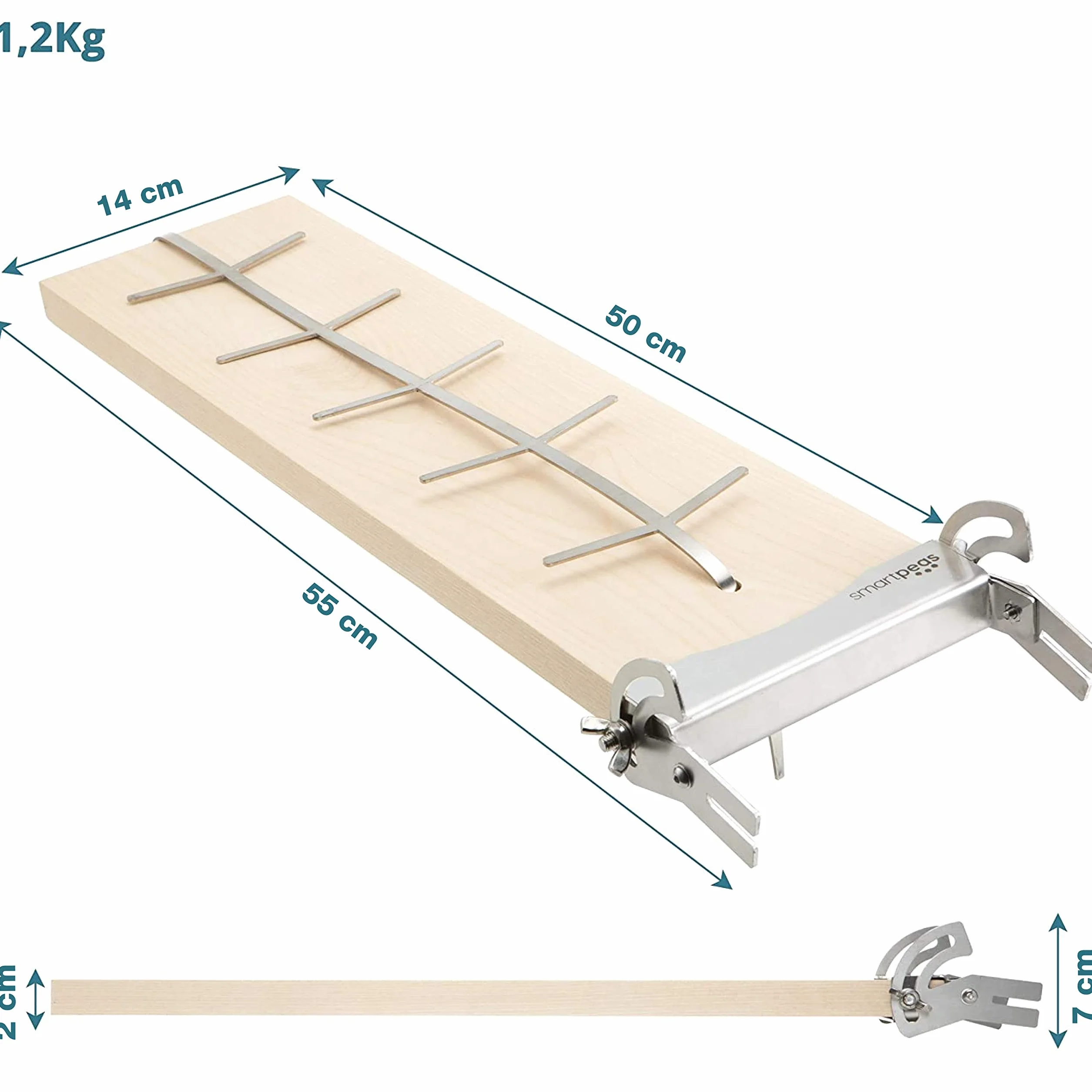 Planche à saumon ignifuge en bois de bouleau avec support en acier inoxydable inclinable et gants en silicone