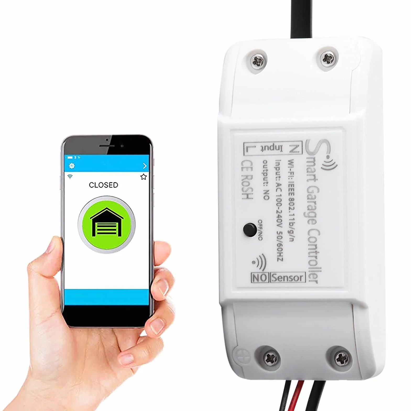 Ouvre-porte de garage WiFi 2.4G, télécommande de porte de garage de surveillance d'application, pour l'application IFTTT Smart Life/pour Android IOS Téléphonique