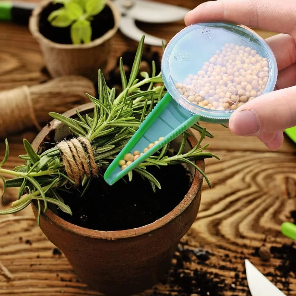 Plastique Outil de Semis de Jardin, Distributeur de Semences Semeur avec Cadran 5 Réglages
