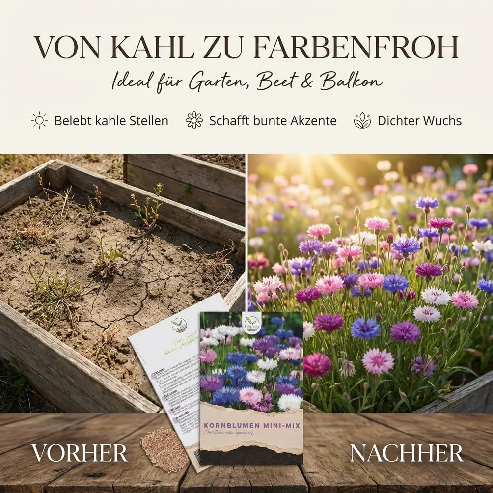 Graines de bleuets Centaurea cyanus Mini Mix 1000 graines 50 cm bac de balcon