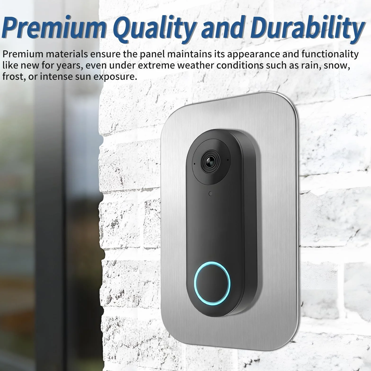 Plaque pour Sonnette Reolink PoE - Cache en Acier Inoxydable Compatible avec Reolink Doorbell PoE/WiFi/Battery, Accessoire de Montage pour Sonnette Vidéo, Masque Les Anciennes Perforations et Câbles
