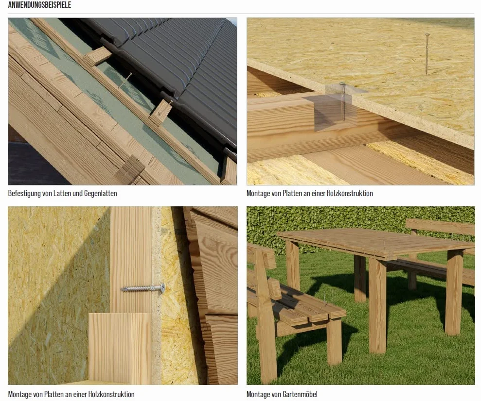 Vis à bois de construction Tête fraisée Vis pour aggloméré TX (5,0 x 100 mm 200 Pièces)