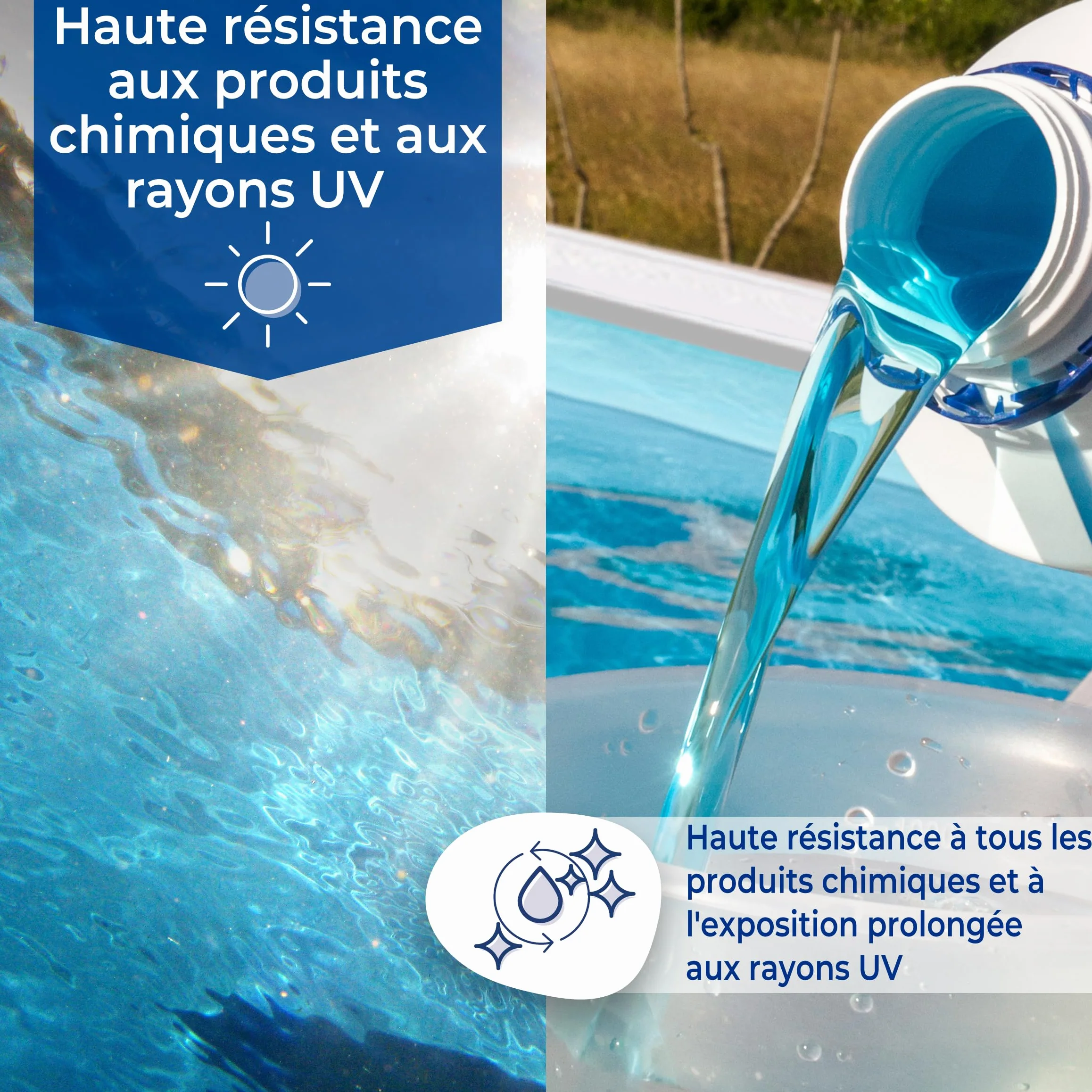 Gre Liner uni Bleu pour piscines ovales 610 x 375 x 132cm épaisseur 40/100e