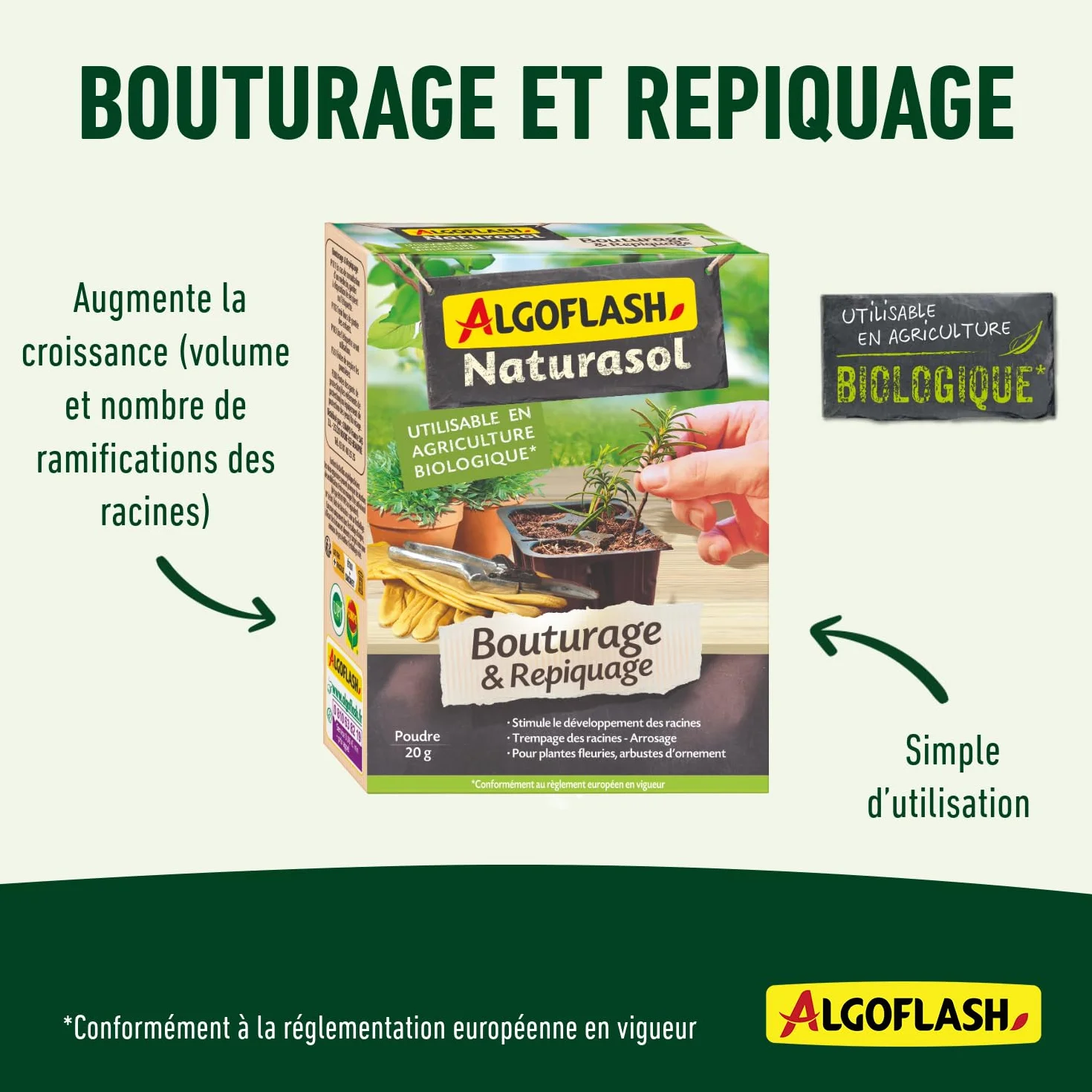 Algoflash Naturasol Poudre Bouturage & Repiquage 20 g