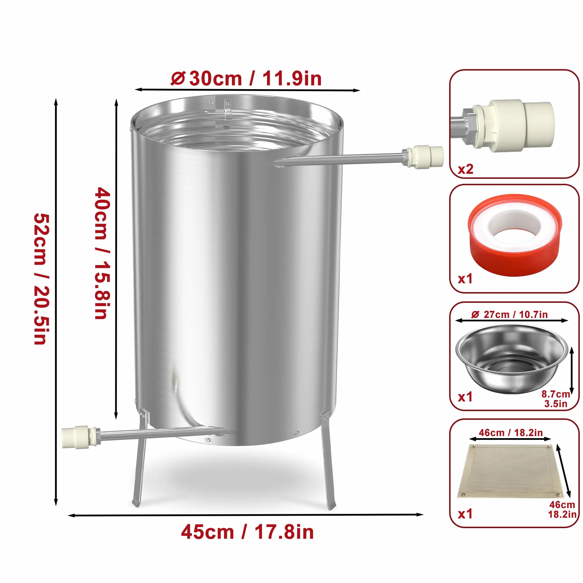 Brasero de piscine en acier inoxydable Ø 32/38 mm avec spirale chauffante et tapis ignifuge