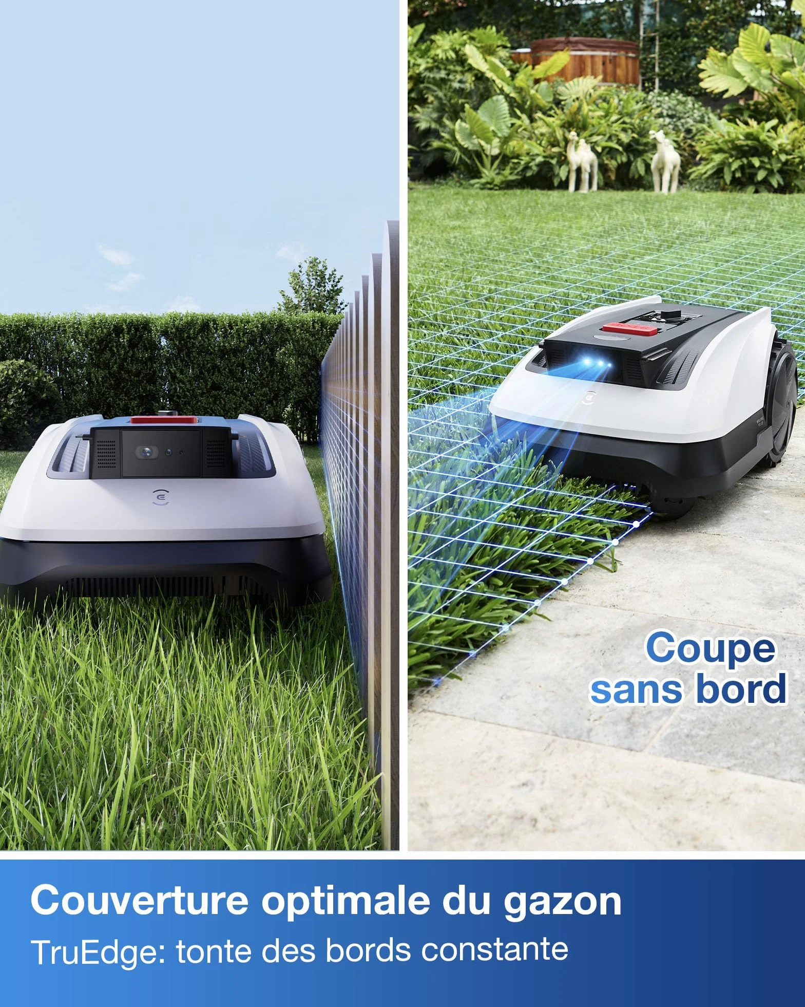 ECOVACS Goat O800 Robot Tondeuse sans Fil 800 m² RTK+Vision Lidar Cartographie Automatique
