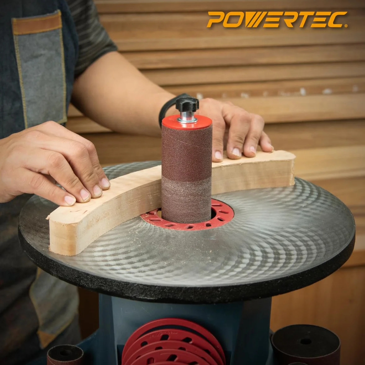 POWERTEC 11240 Lot de 18 manchons de ponçage de 11,4 cm pour ponceuse à broche en 6 tailles avec grains 80, 120 et 240, en oxyde d'aluminium, diamètres 1,27 cm, 1,9 cm, 2,5 cm, 3,8 cm, 5,1 cm et 7,6