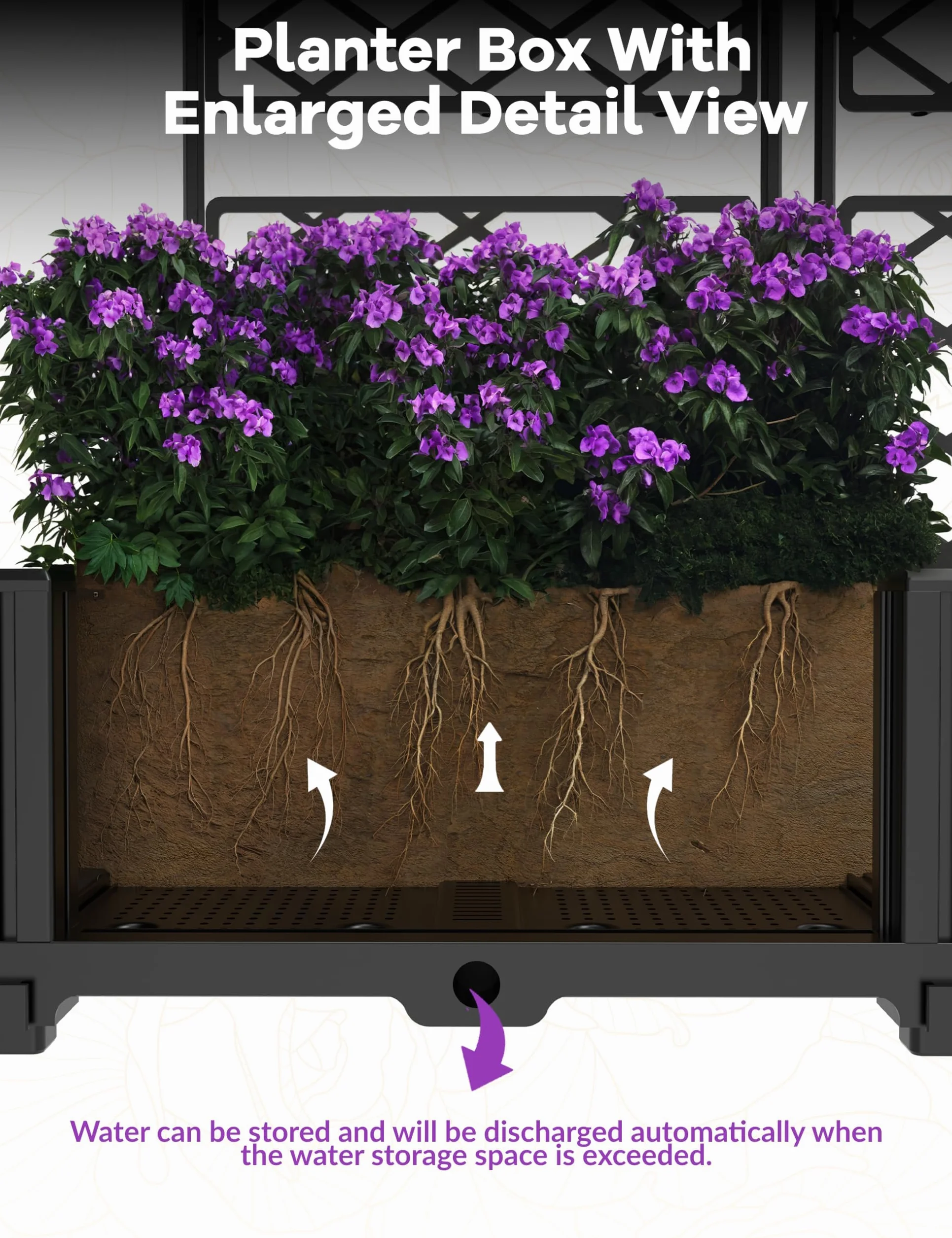 Acekool Hochbeet pour Plantes d'escalade, PP, Ensemble en 3 Parties