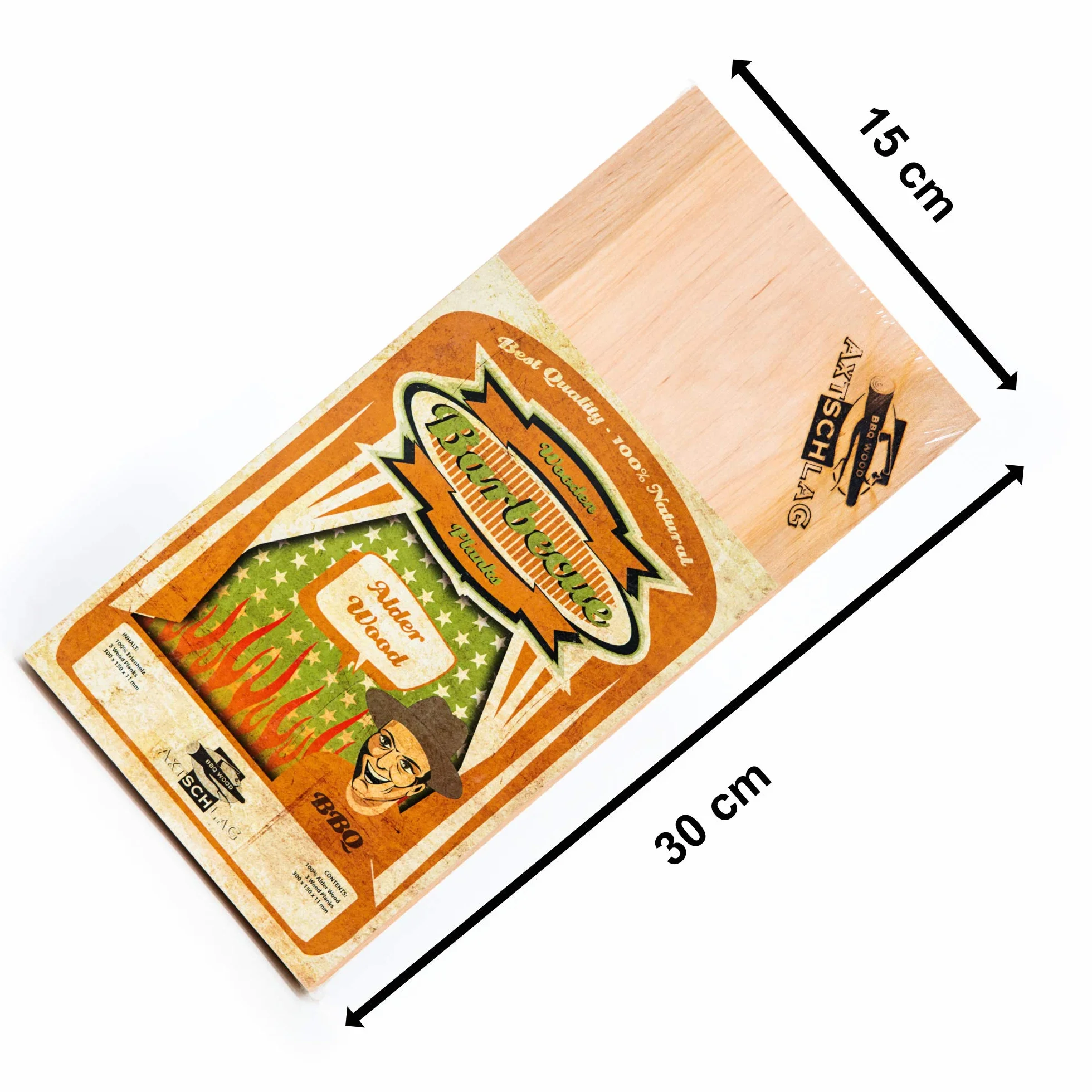 Hache pour planches en bois Aulne 300x150x11 mm Mehrfarbig