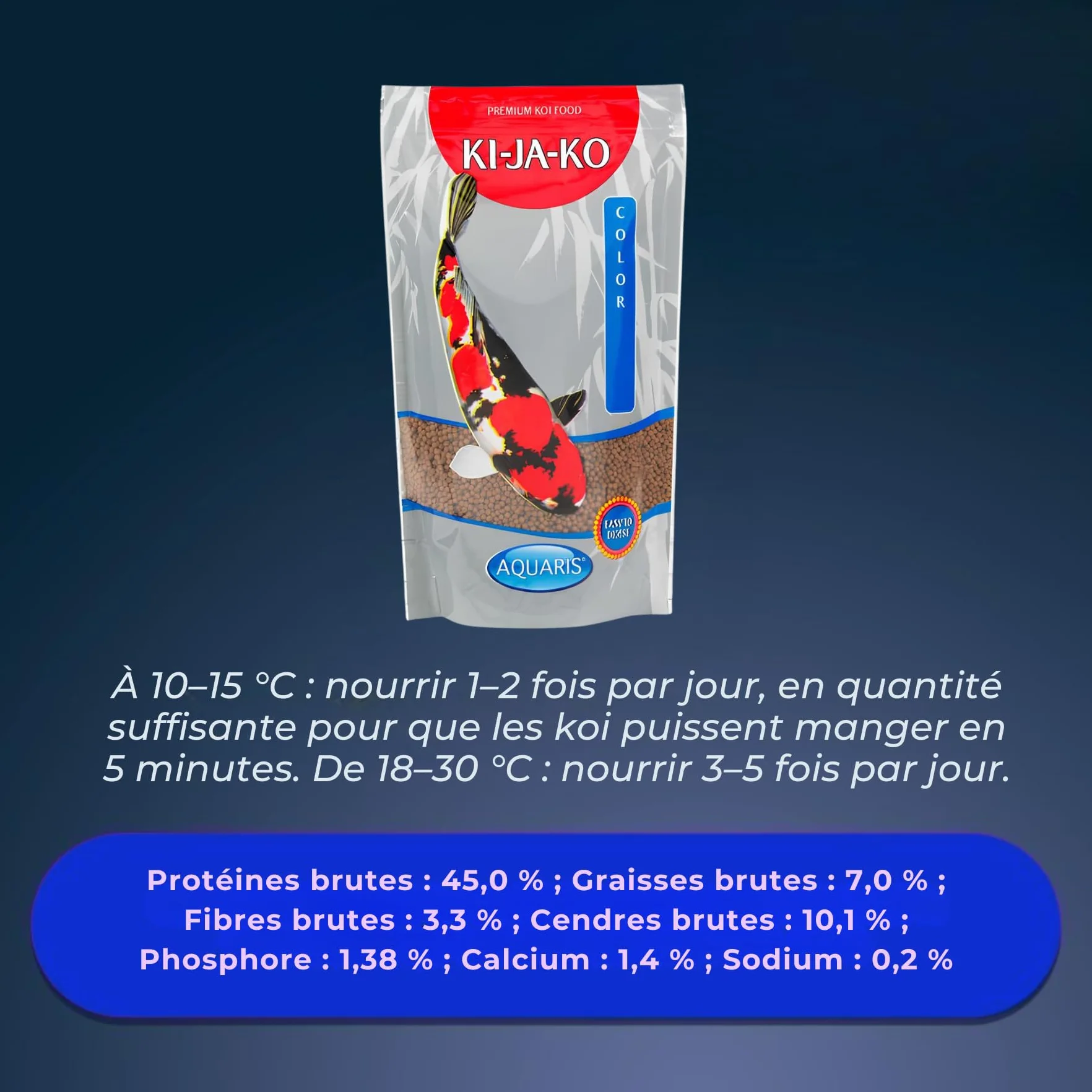 Nourriture pour carpes koï 10 kg 6 mm enrichi en astaxanthine et Paprika intensifie couleur pigmentation naturelle