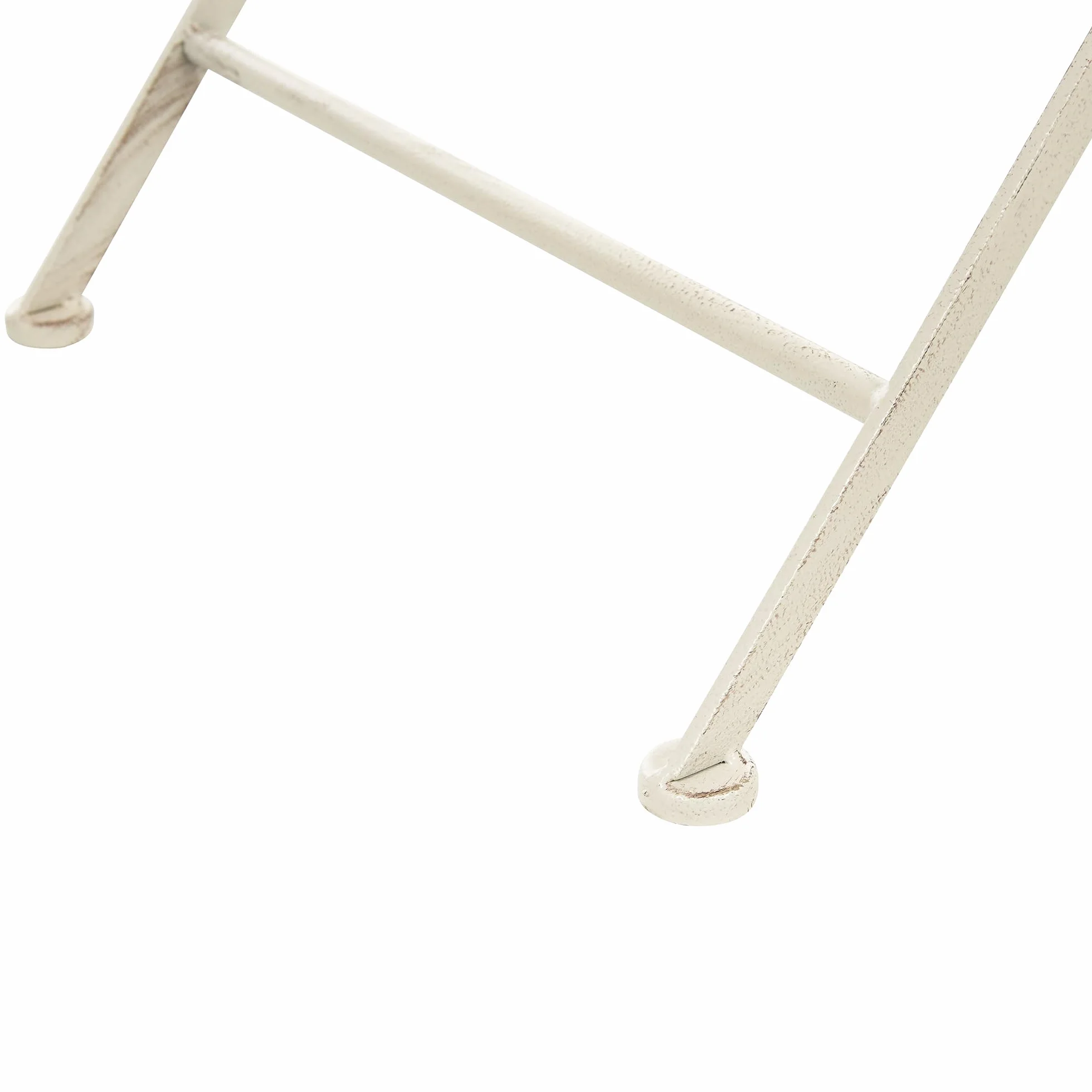 Beliani Petit Table Bistrot Ronde 90 cm Pliante Blanc Cassé Jardin Terrasse