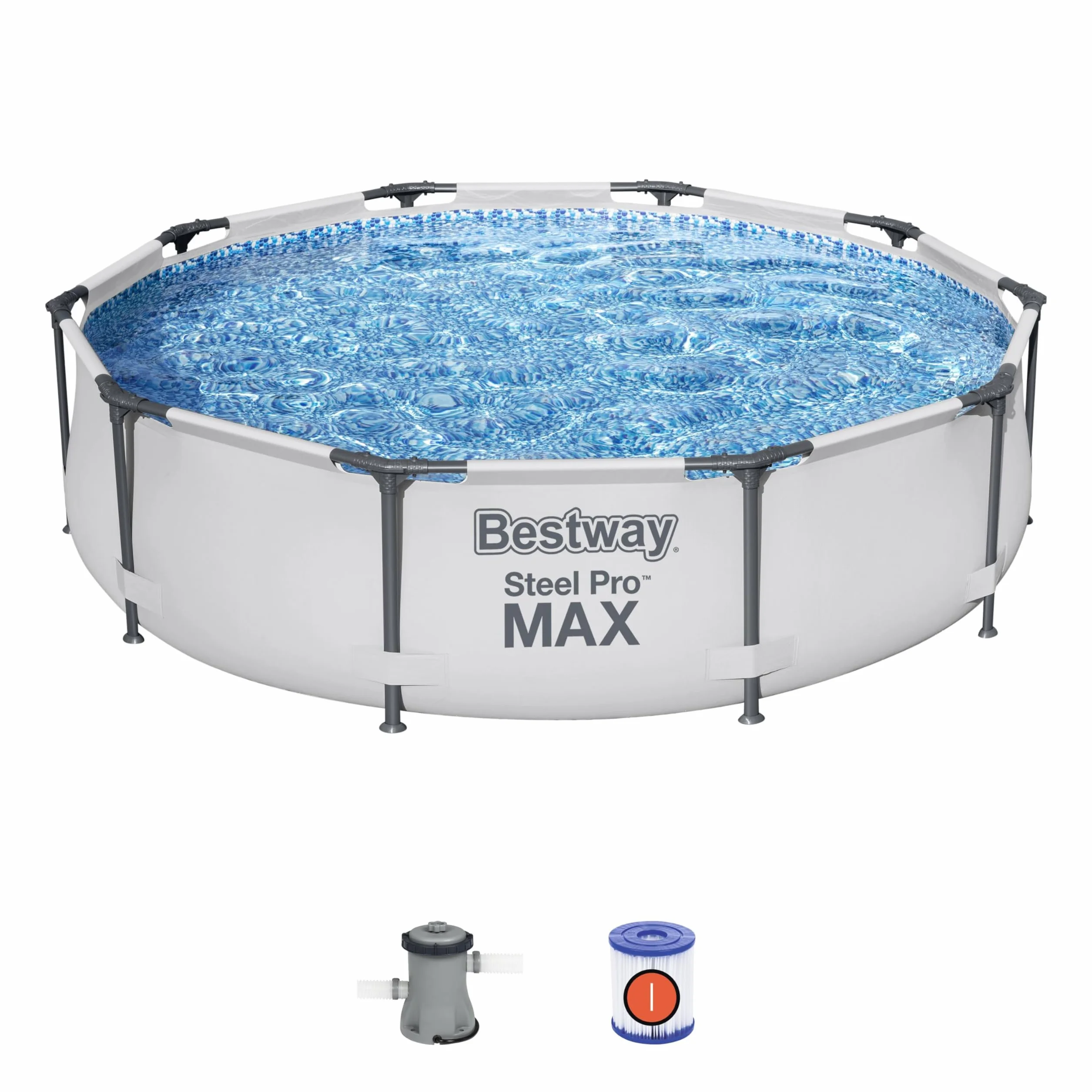 Bestway Piscine Hors Sol Ronde Steel Pro Max 305 x 76 cm avec Filtre à Cartouche