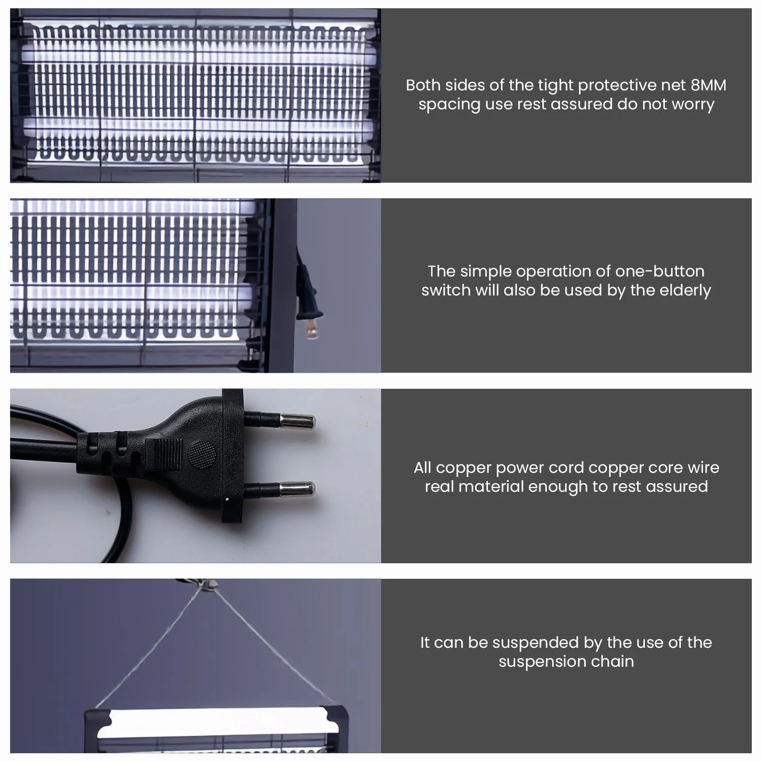 Destructeur d'Insectes Électrique 4W Lampe Anti-Moustiques Piège à Mouches LED pour Maison