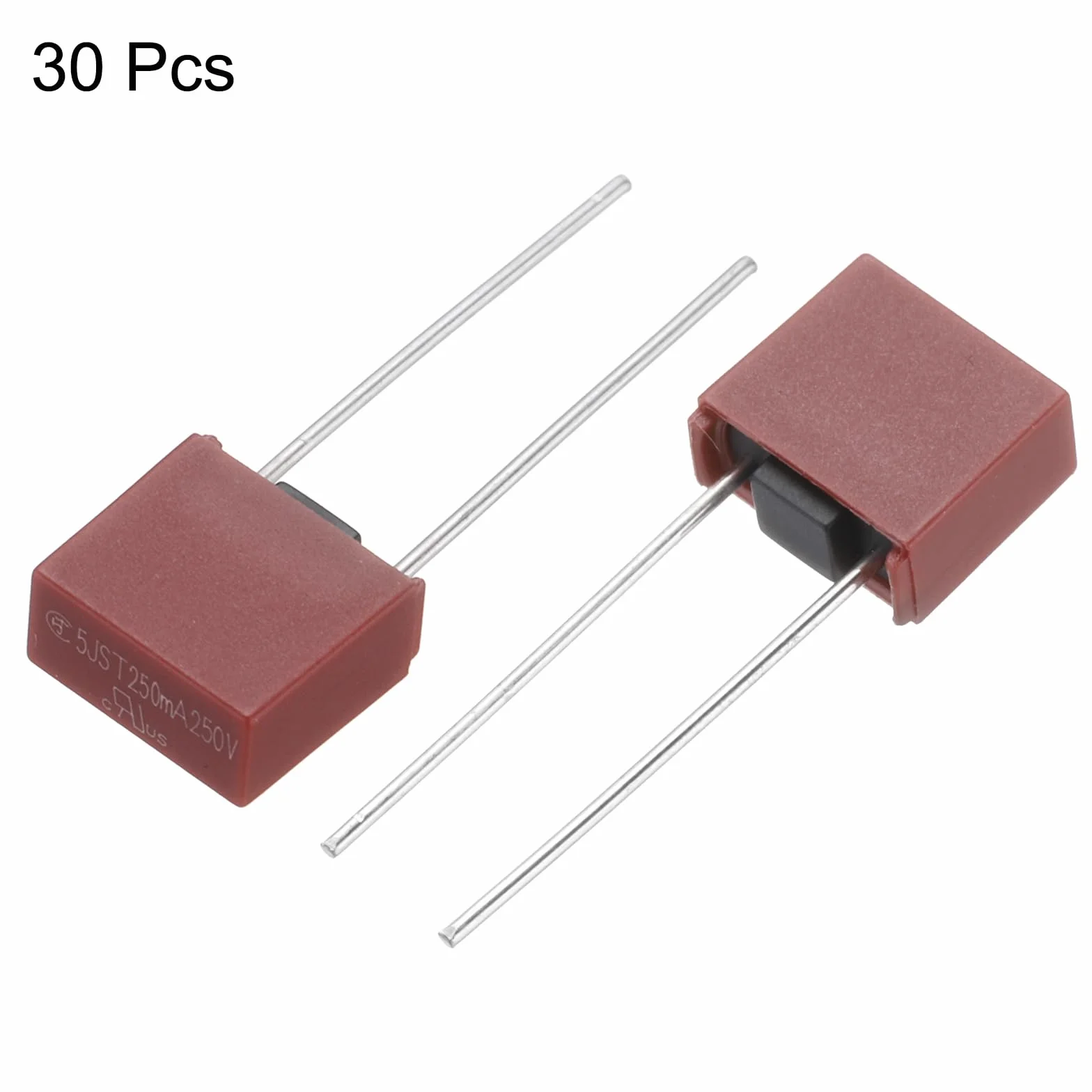 QUARKZMAN 30Pcs Fusibles Miniatures Carrés à Montage DIP à Soufflage Lent pour Pièces Électroniques PCB Réparation LCD, T250Ma 250Ma 250V, Rouge