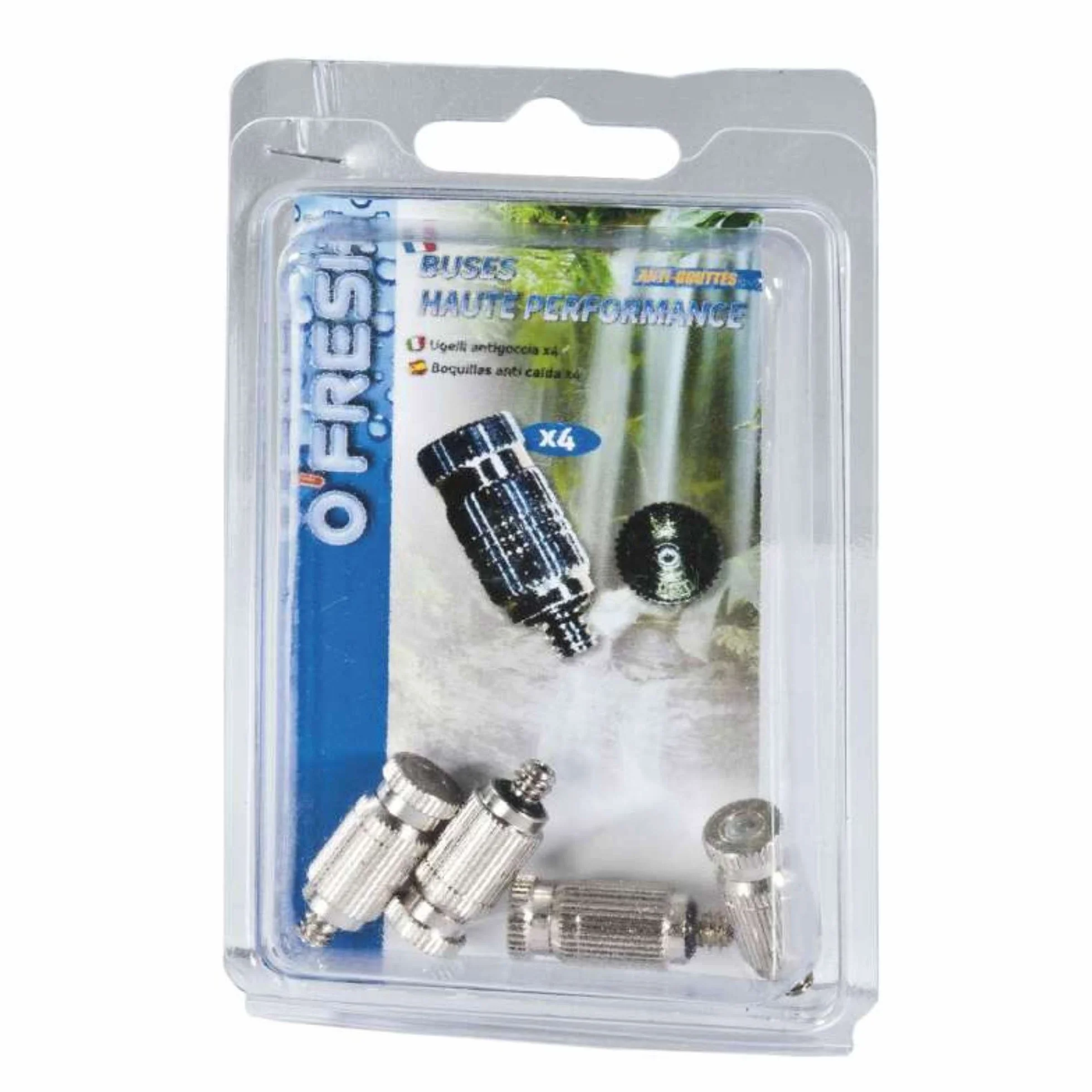 O'FRESH Lot de 4 Buses Brumisateur Terrasse Anti-Gouttes Inox Extérieur